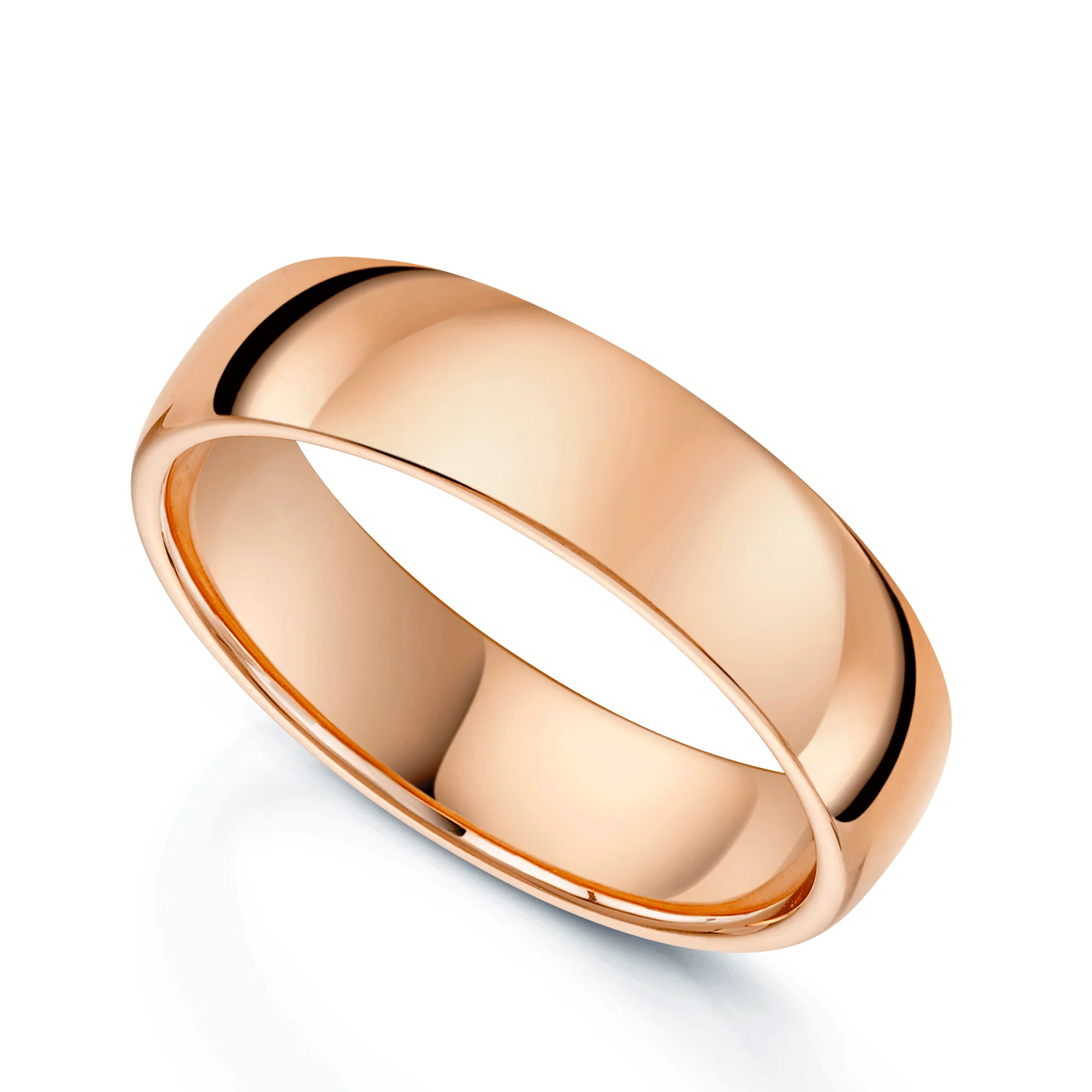 18ct Rose Gold Classic Court Gents Wedding Ring - Image 3