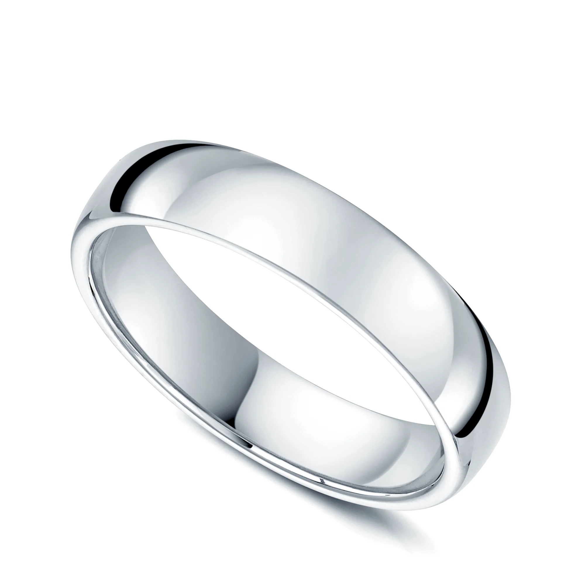 Platinum D-Shape Gents Wedding Ring - Image 3