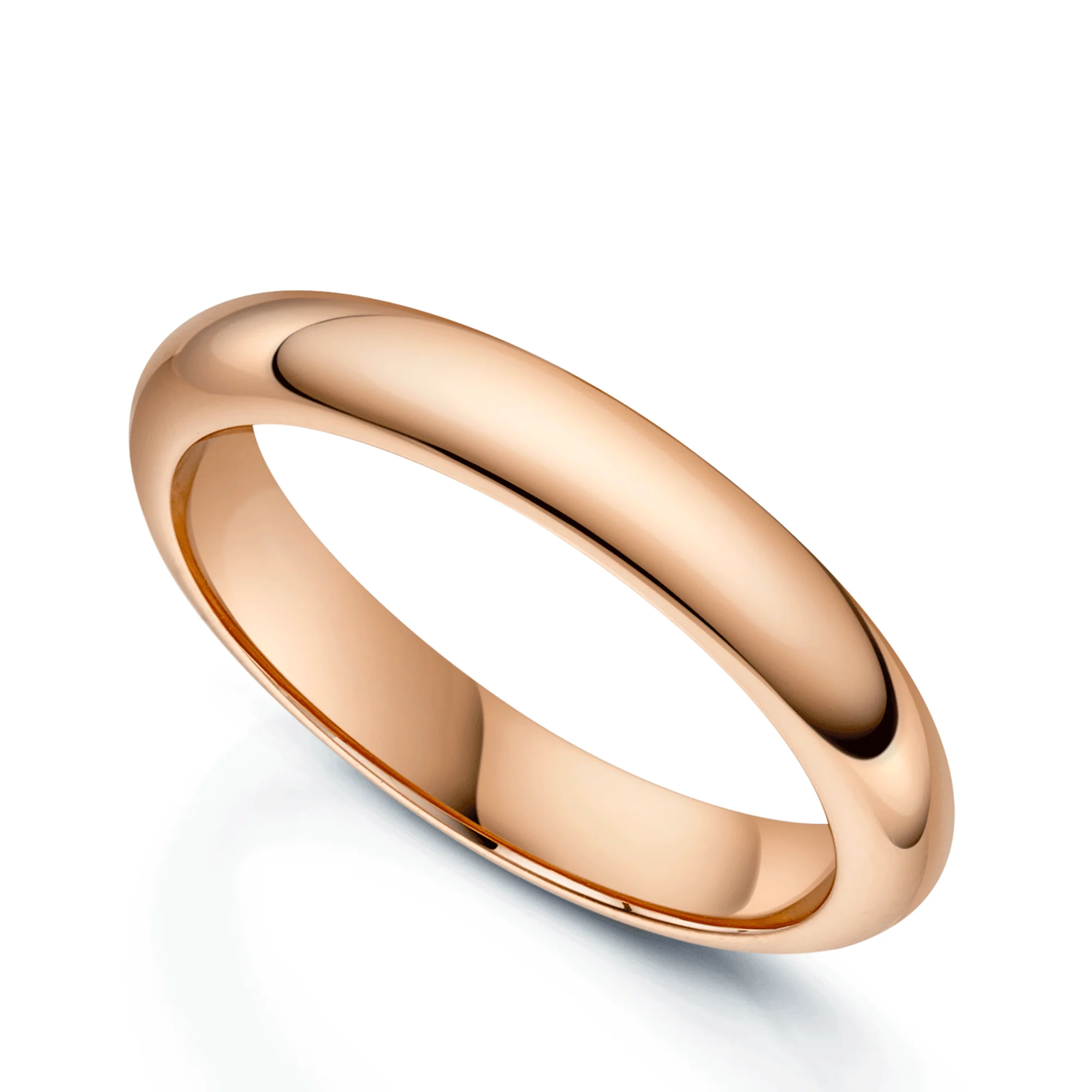 18ct Rose Gold D-Shape Ladies Wedding Ring - Image 2