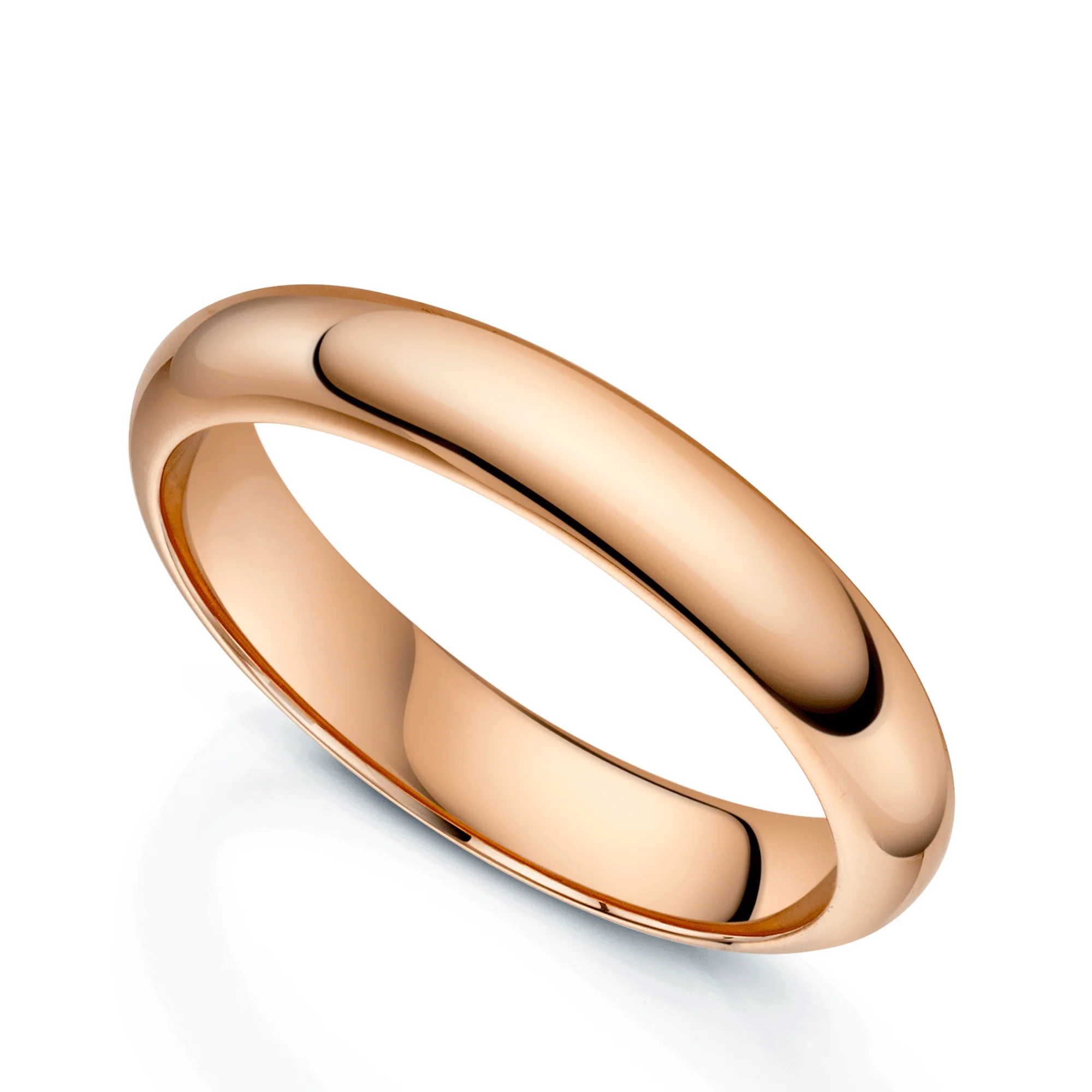 18ct Rose Gold D-Shape Ladies Wedding Ring - Image 3