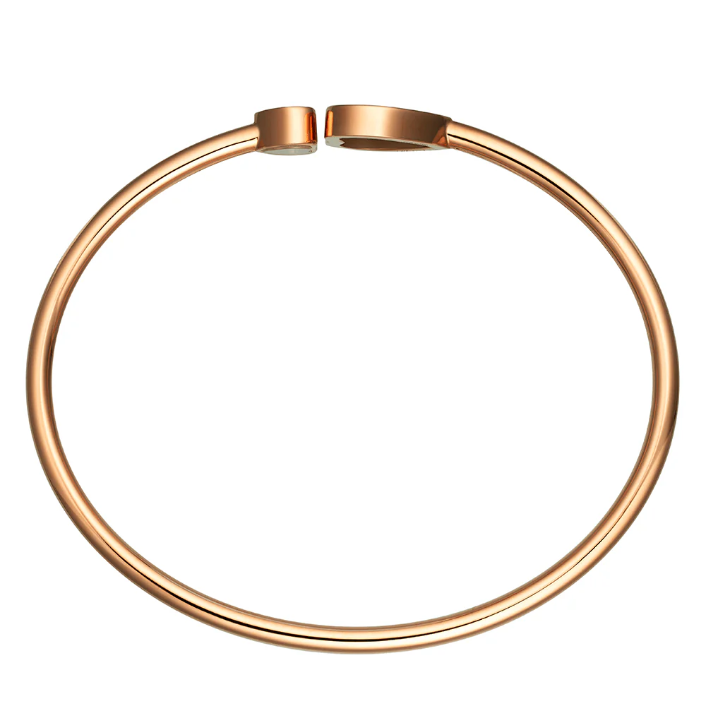 18ct Rose Gold Happy Hearts Black Onyx & Diamond Bangle - Image 3