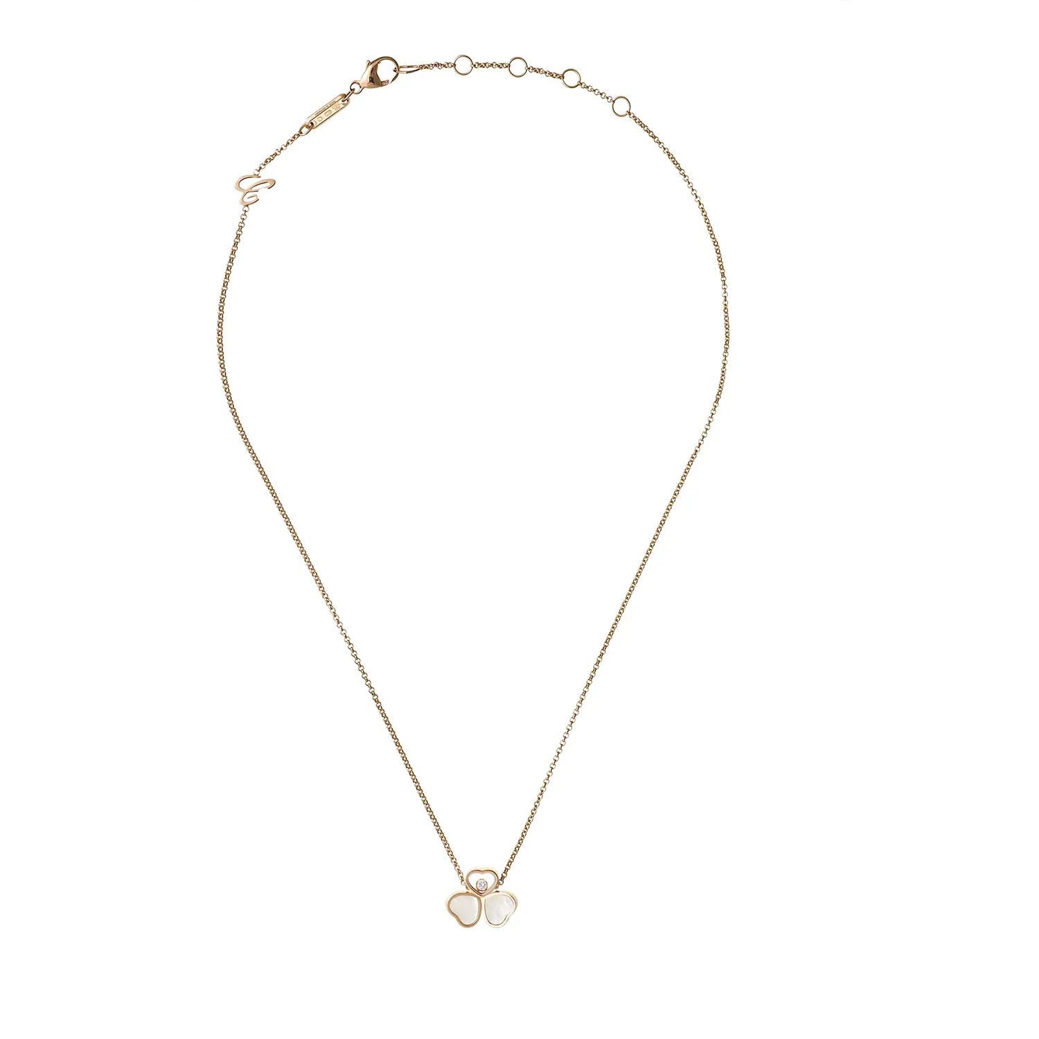 18ct Rose Gold Happy Hearts Wings Pendant - Image 3