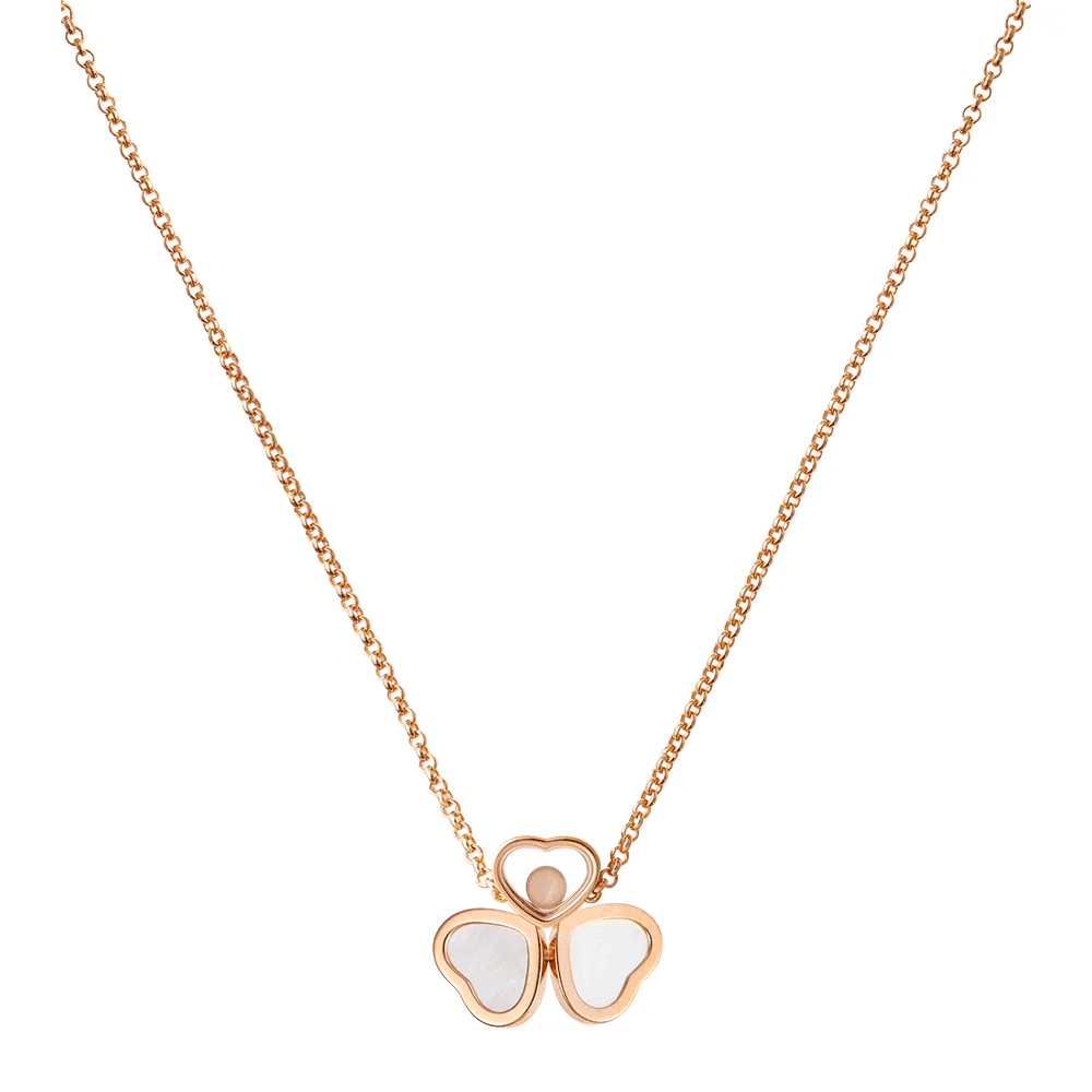 18ct Rose Gold Happy Hearts Wings Pendant - Image 4