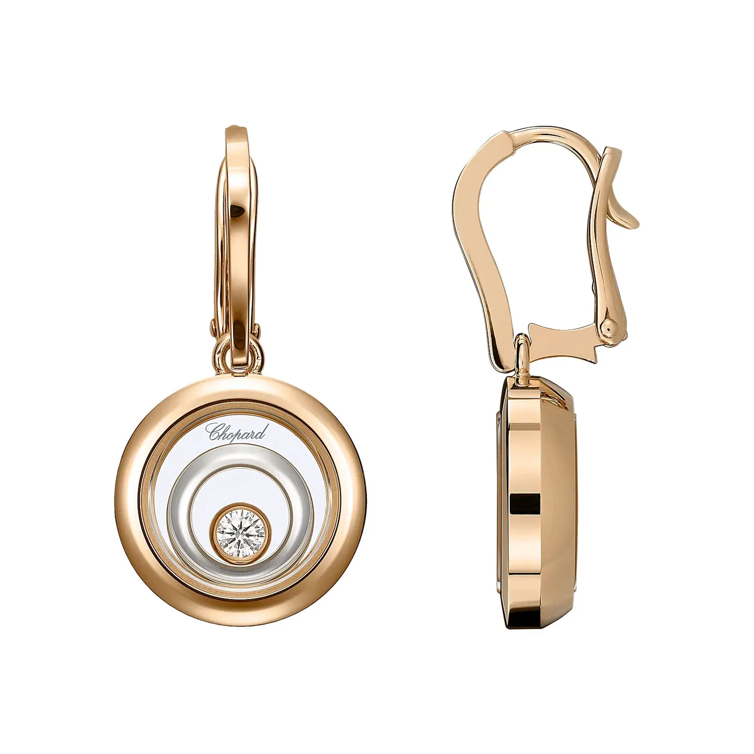 18ct Rose Gold Happy Spirit Drop Earrings - Image 3