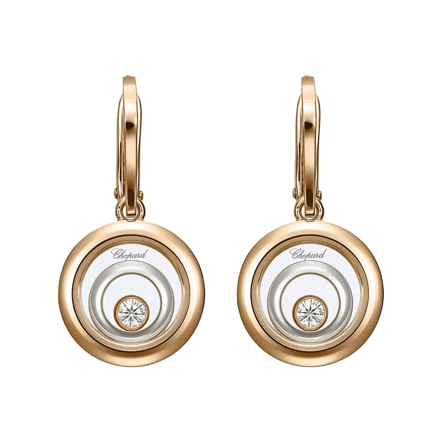 18ct Rose Gold Happy Spirit Drop Earrings - Image 4