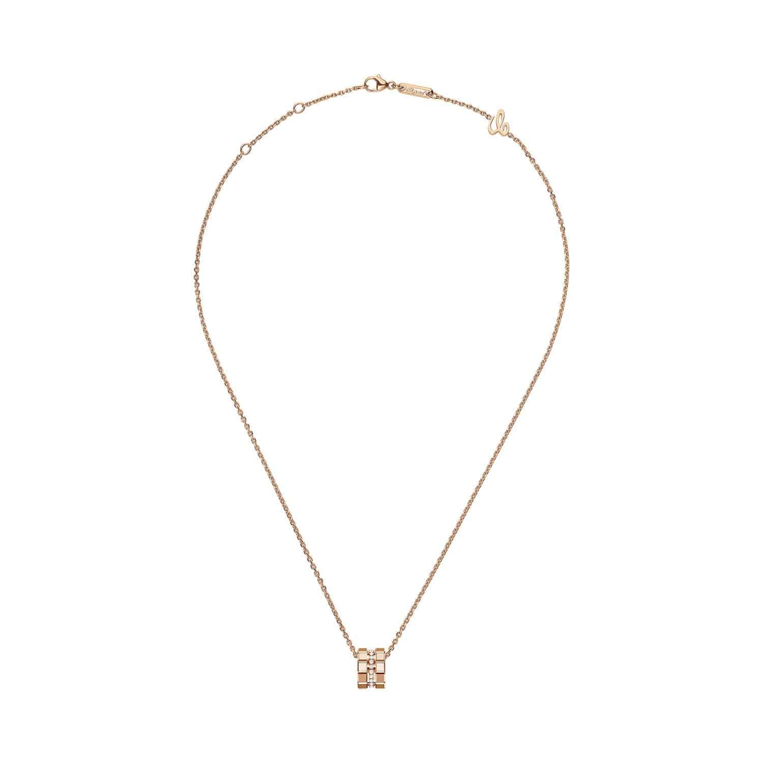 18ct Rose Gold Ice Cube Mini Diamond Set Pendant - Image 3