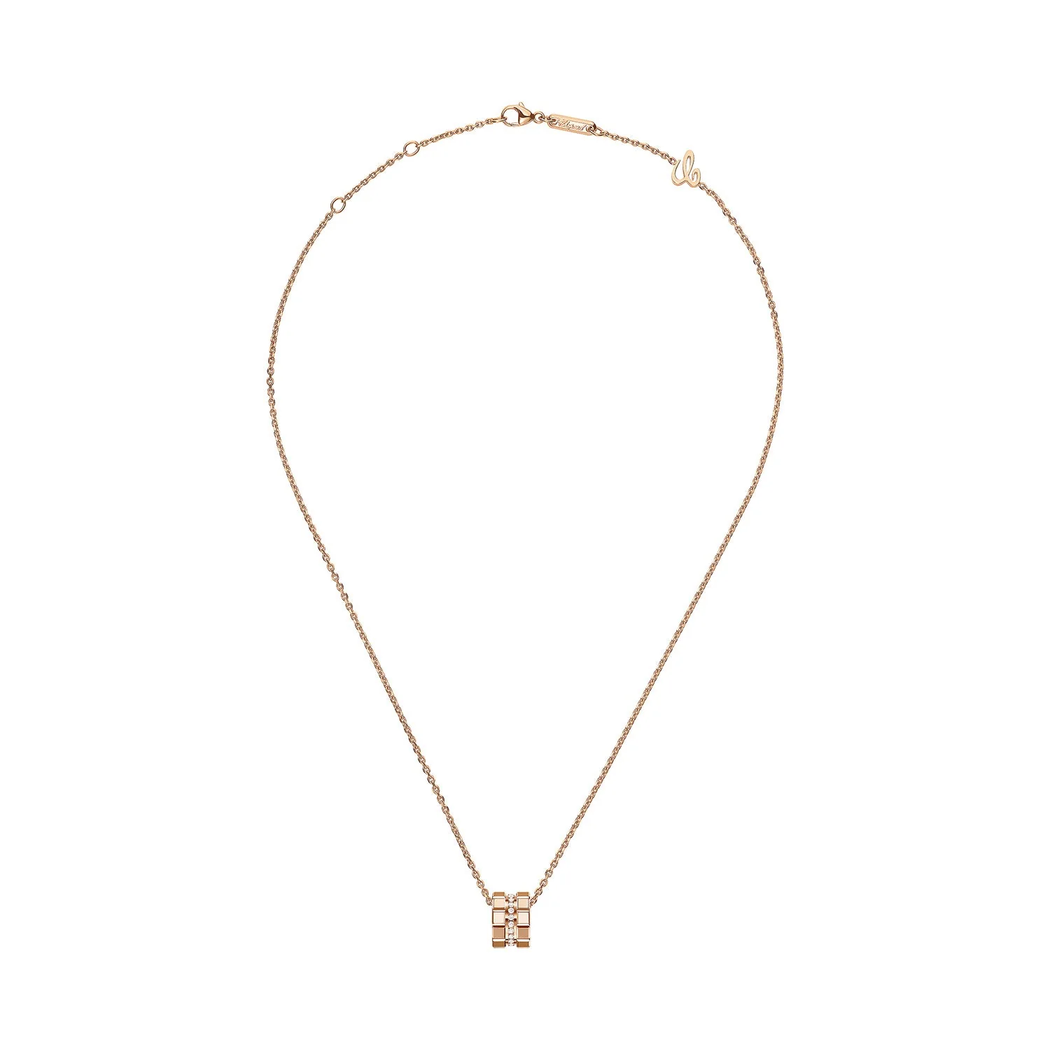 18ct Rose Gold Ice Cube Mini Diamond Set Pendant - Image 6