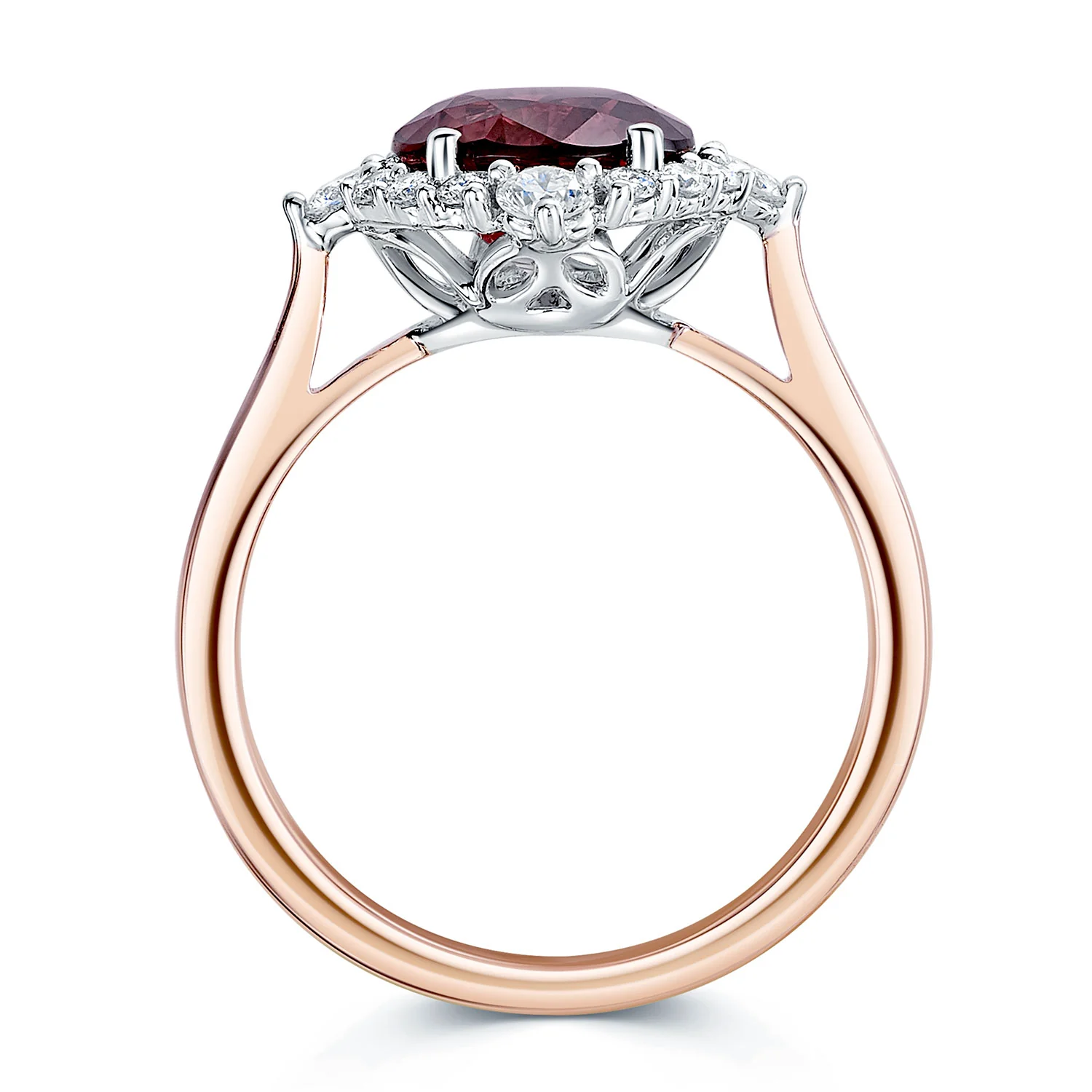 18ct Rose Gold Spinel And Diamond Cluster Ring - Image 5