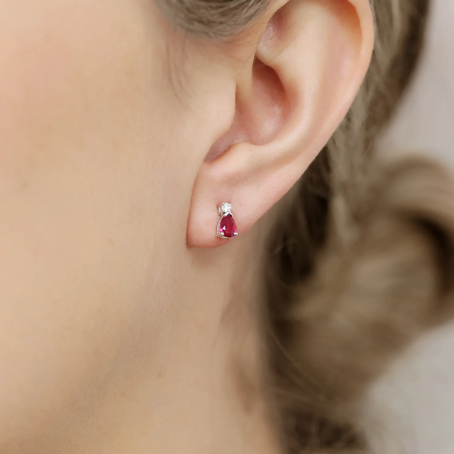 18ct Ruby And Diamond Earrings - Image 2