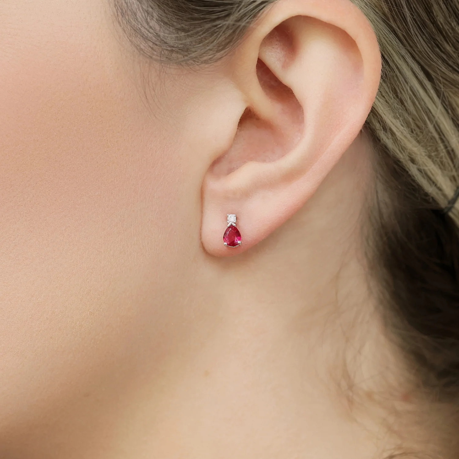 18ct Ruby And Diamond Earrings - Image 3