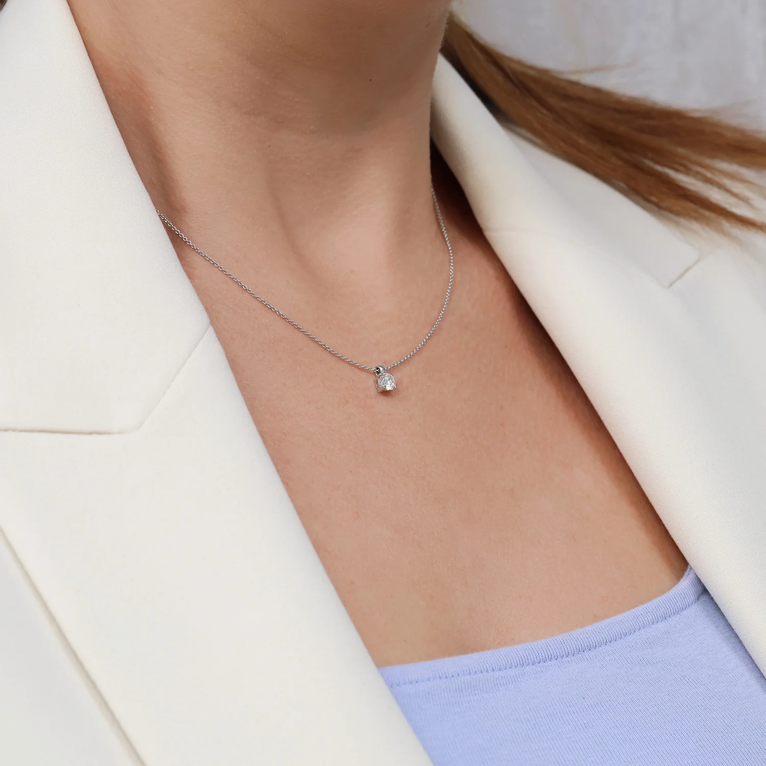 18ct White Gold 0.40 Carat Diamond Single Stone Pendant - Image 2