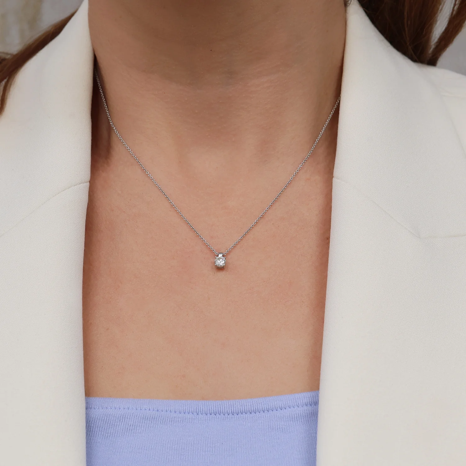 18ct White Gold 0.40 Carat Diamond Single Stone Pendant - Image 3