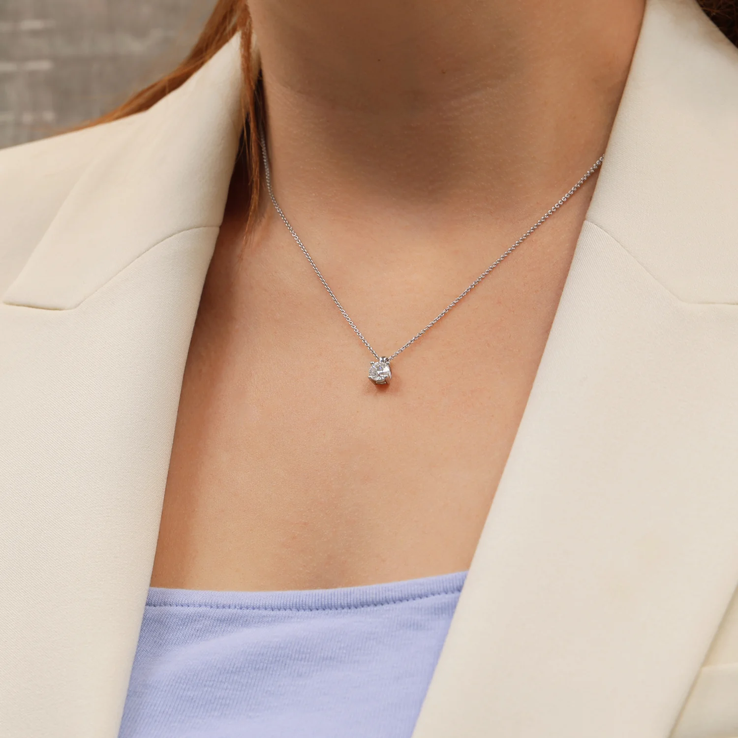 18ct White Gold 0.70 Carat Diamond Single Stone Pendant - Image 3