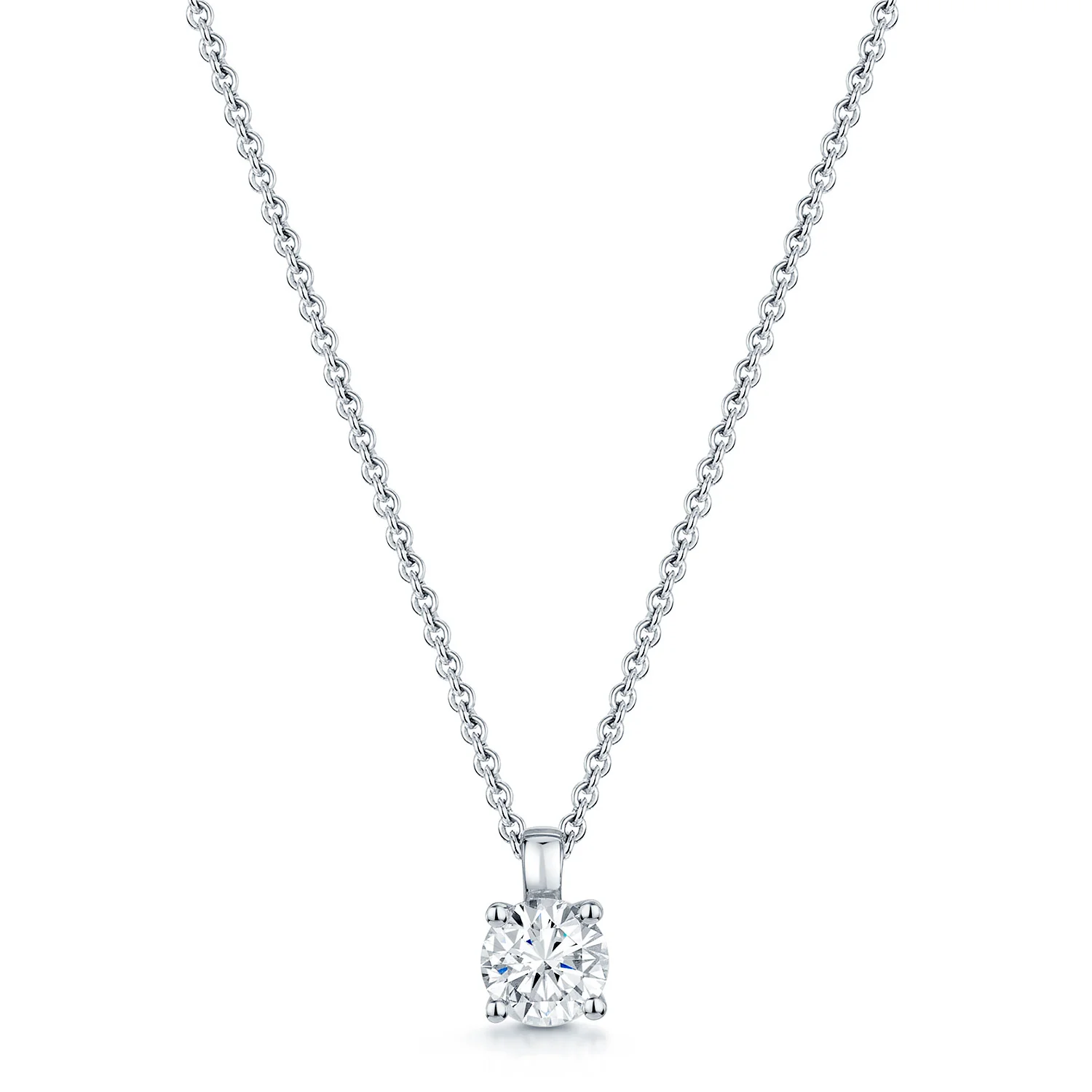 18ct White Gold 0.50 Carat Solitaire Diamond Pendant - Image 4