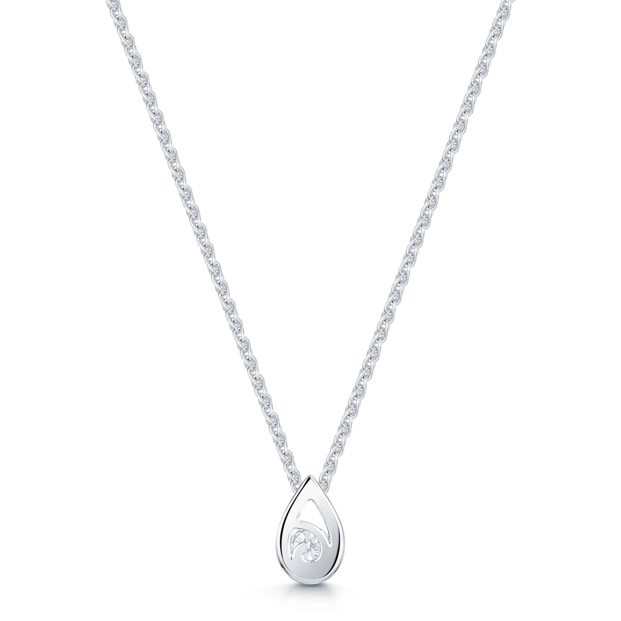 18ct White Gold Diamond Pendant - Image 2