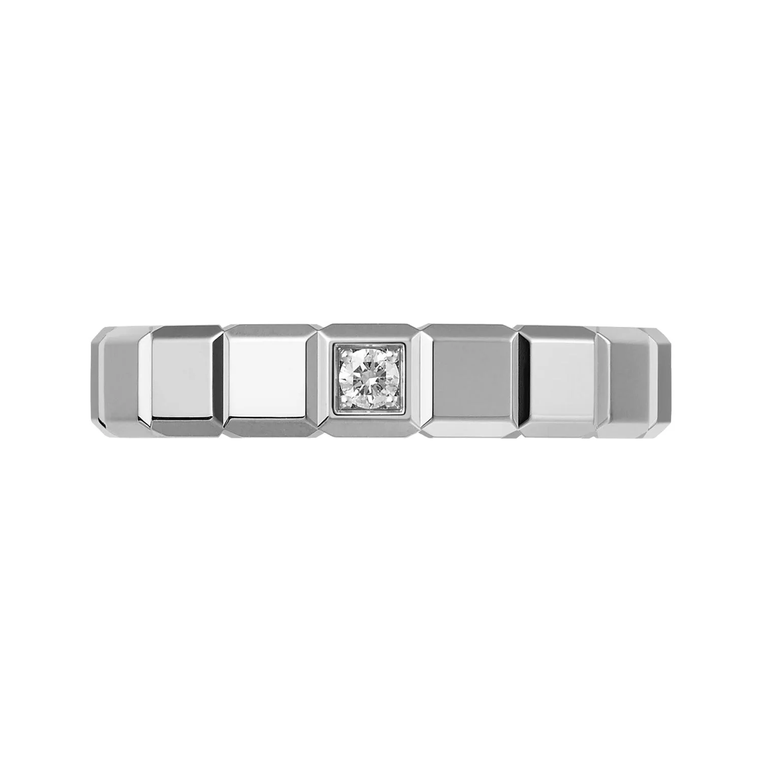 18ct White Gold Diamond Set Ice Cube Ring - Image 2