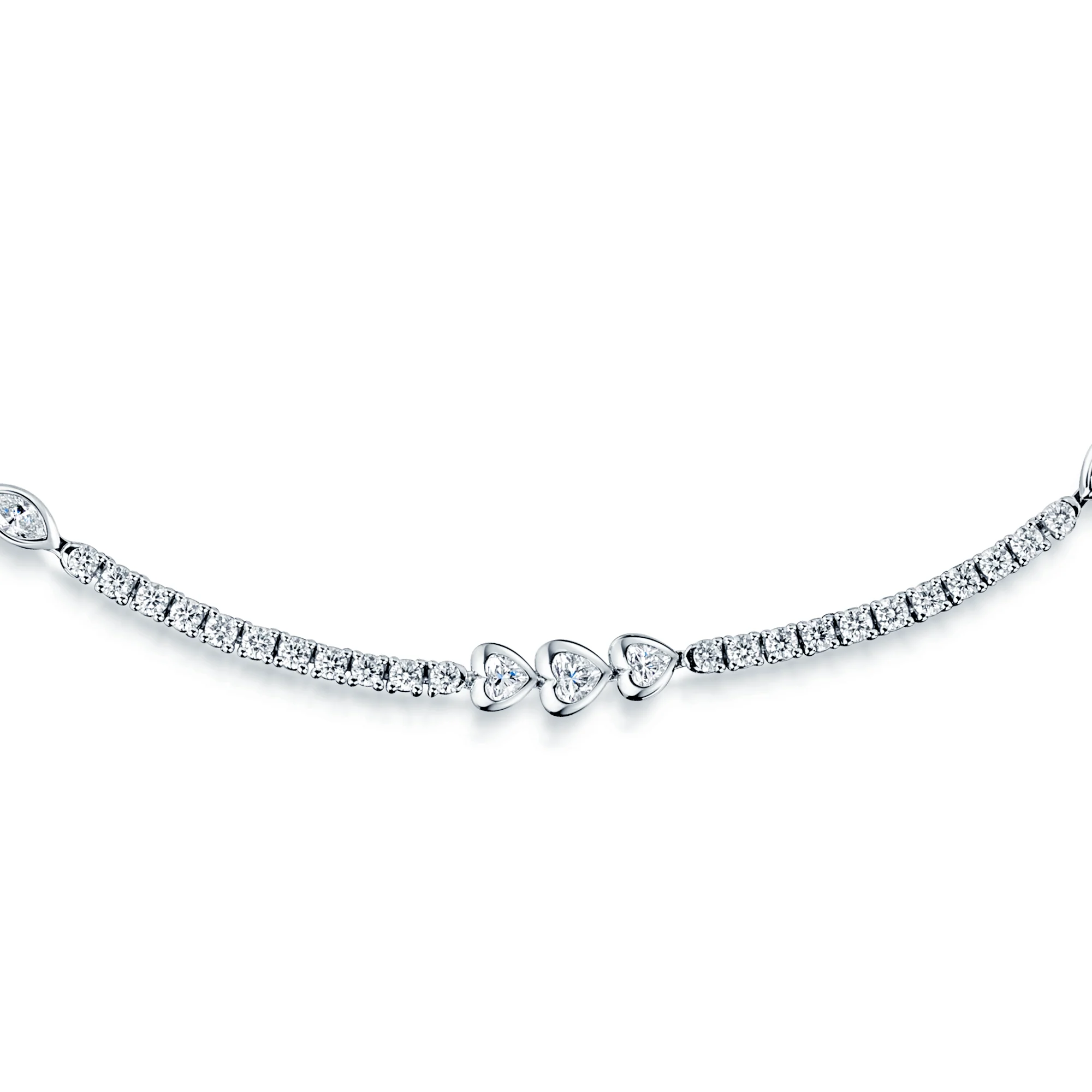 18ct White Gold Mixed Cut Diamond Collarette - Image 4