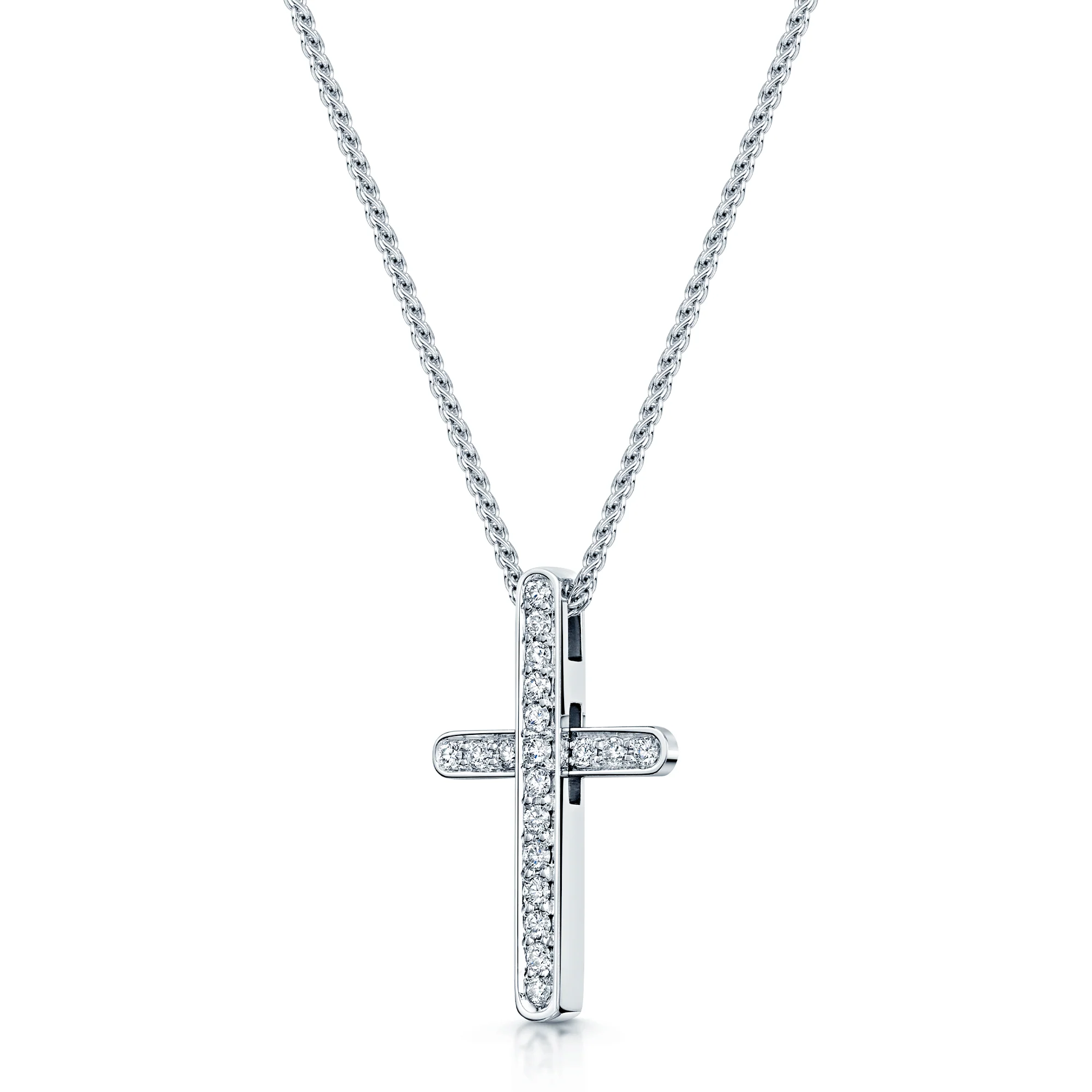 18ct White Gold Piaget Diamond Set Cross Pendant - Image 2