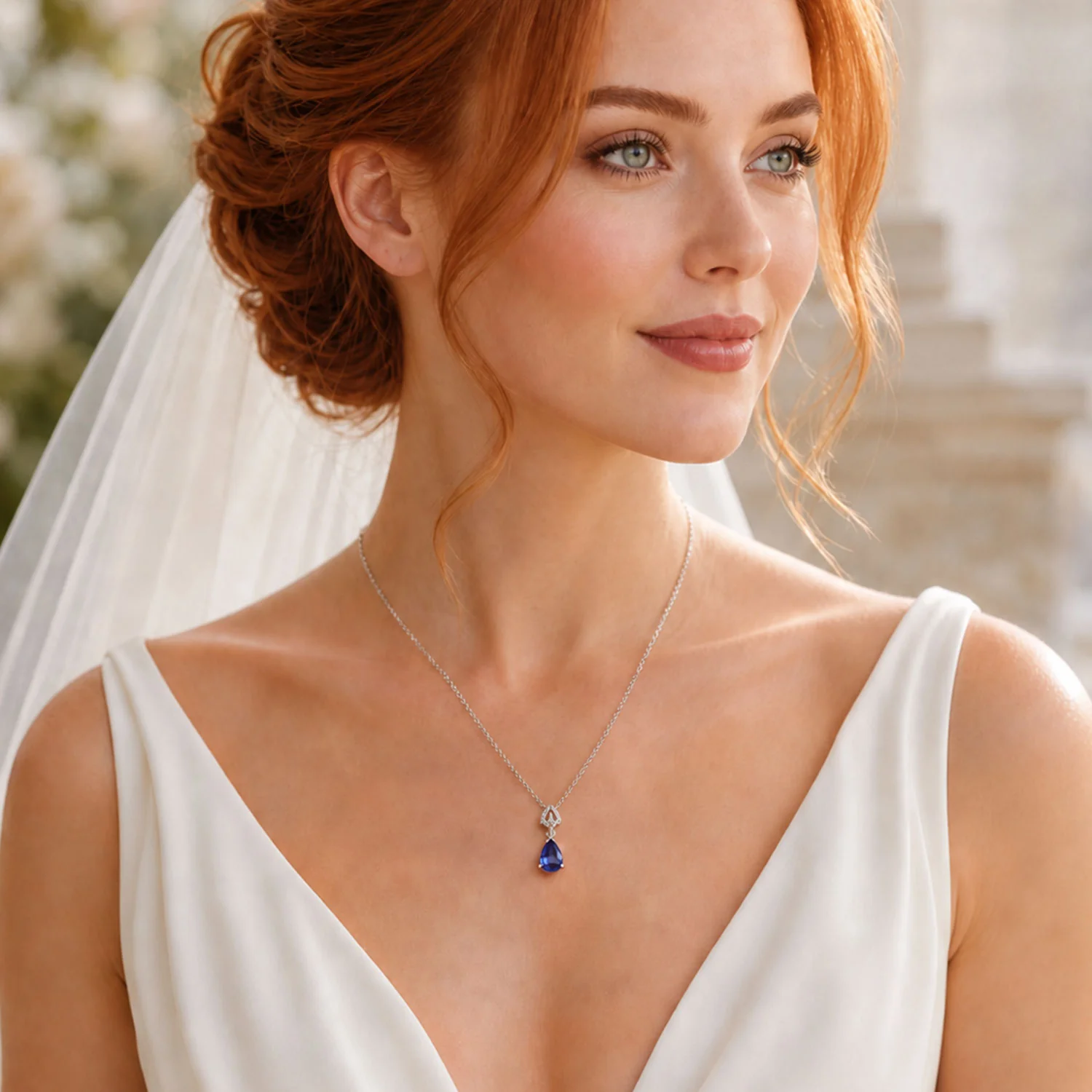 18ct White Gold Tanzanite And Diamond Pendant - Image 2