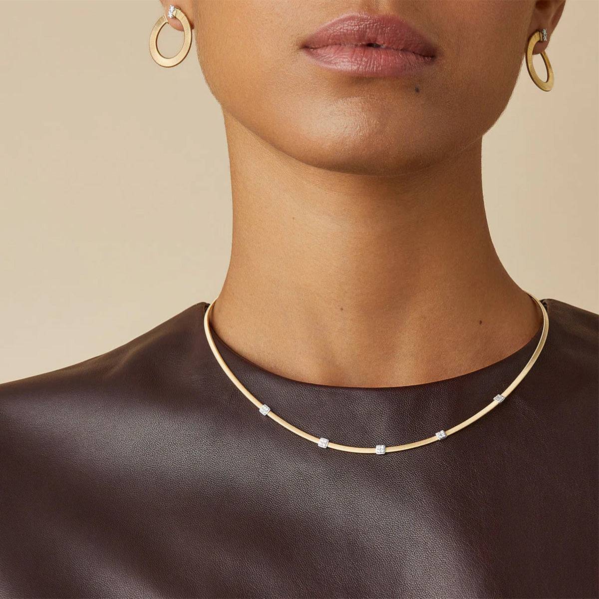18ct Yellow And White Gold Masai Diamond Set Necklace - Image 2