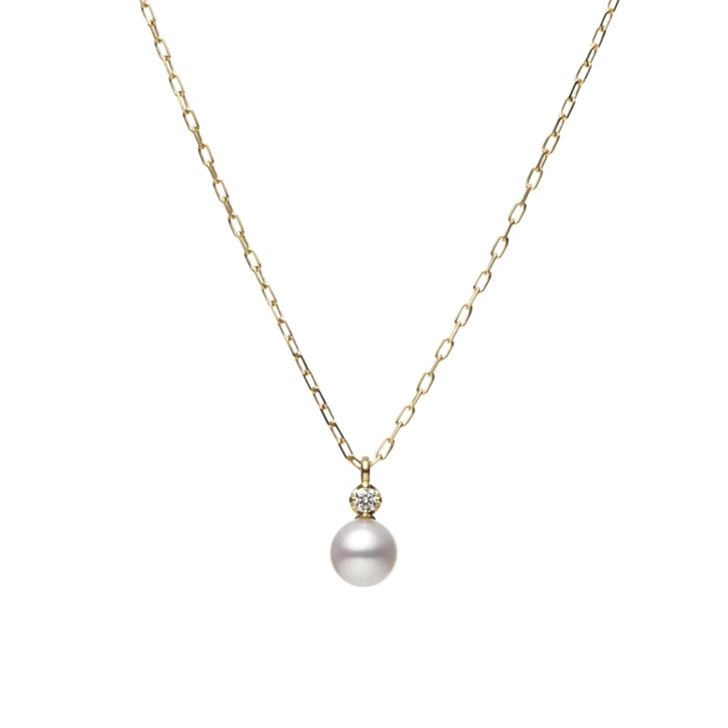 18ct Yellow Gold Akoya Pearl And Diamond Pendant