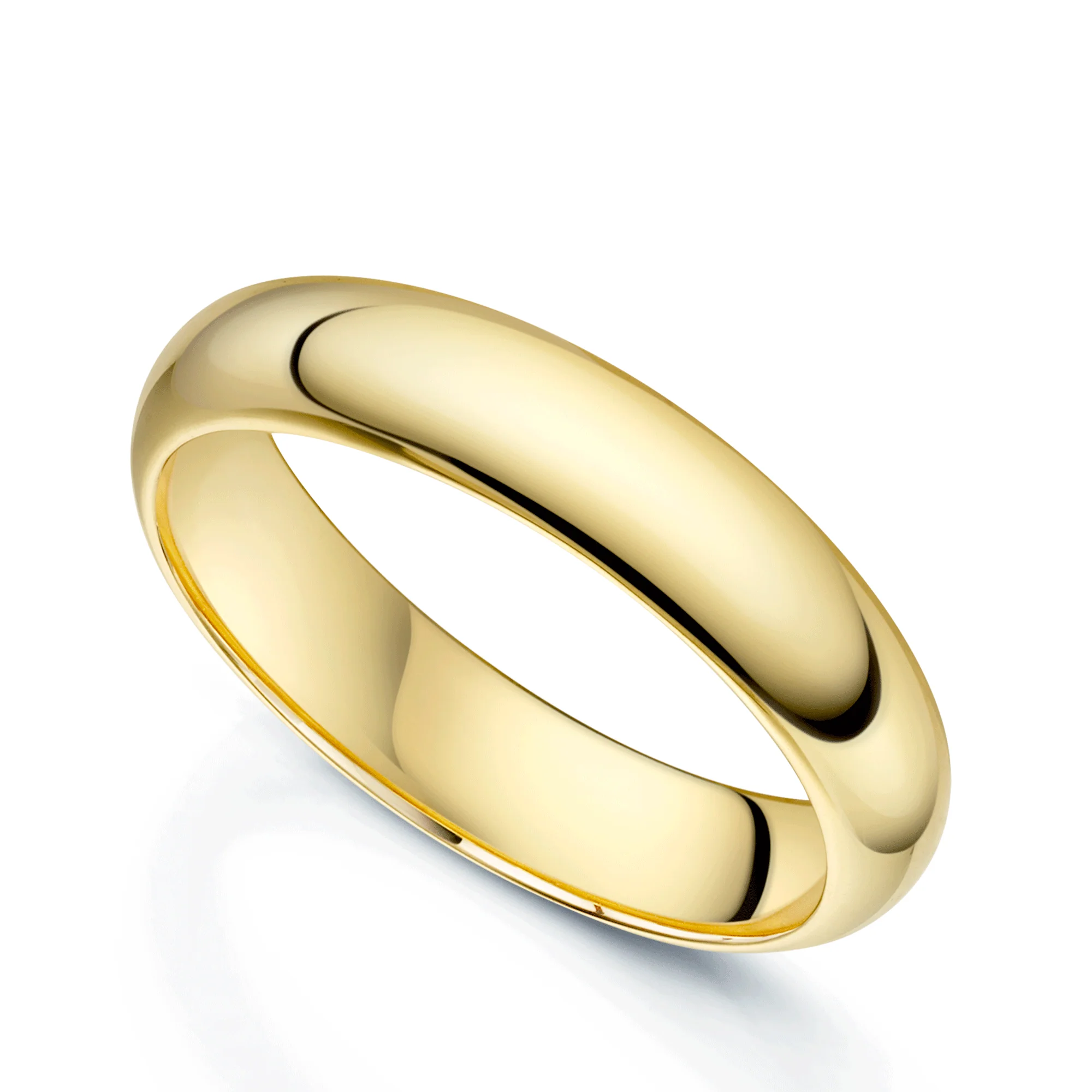 18ct Yellow Gold D-Shape Gents Wedding Ring - Image 2