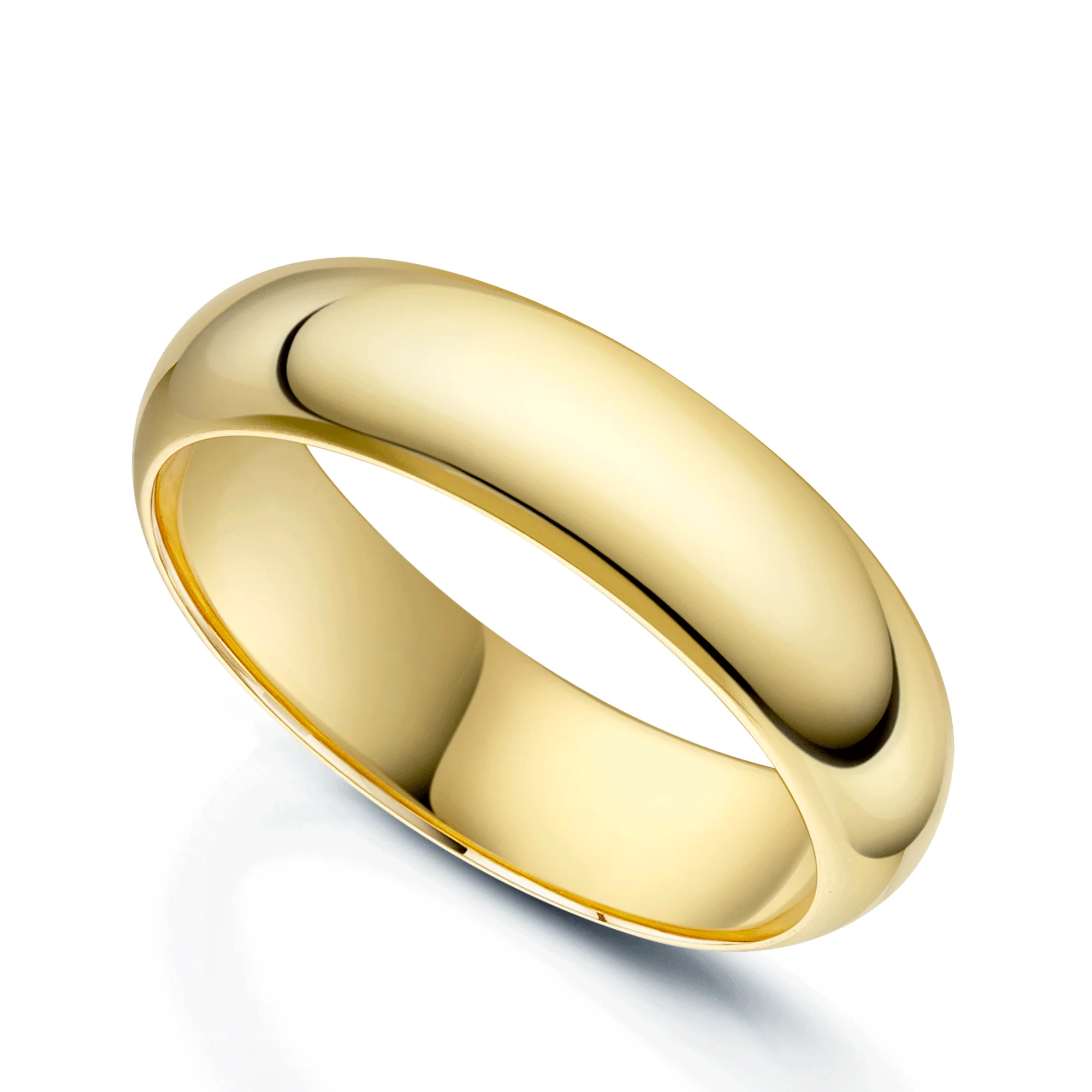 18ct Yellow Gold D-Shape Gents Wedding Ring - Image 3