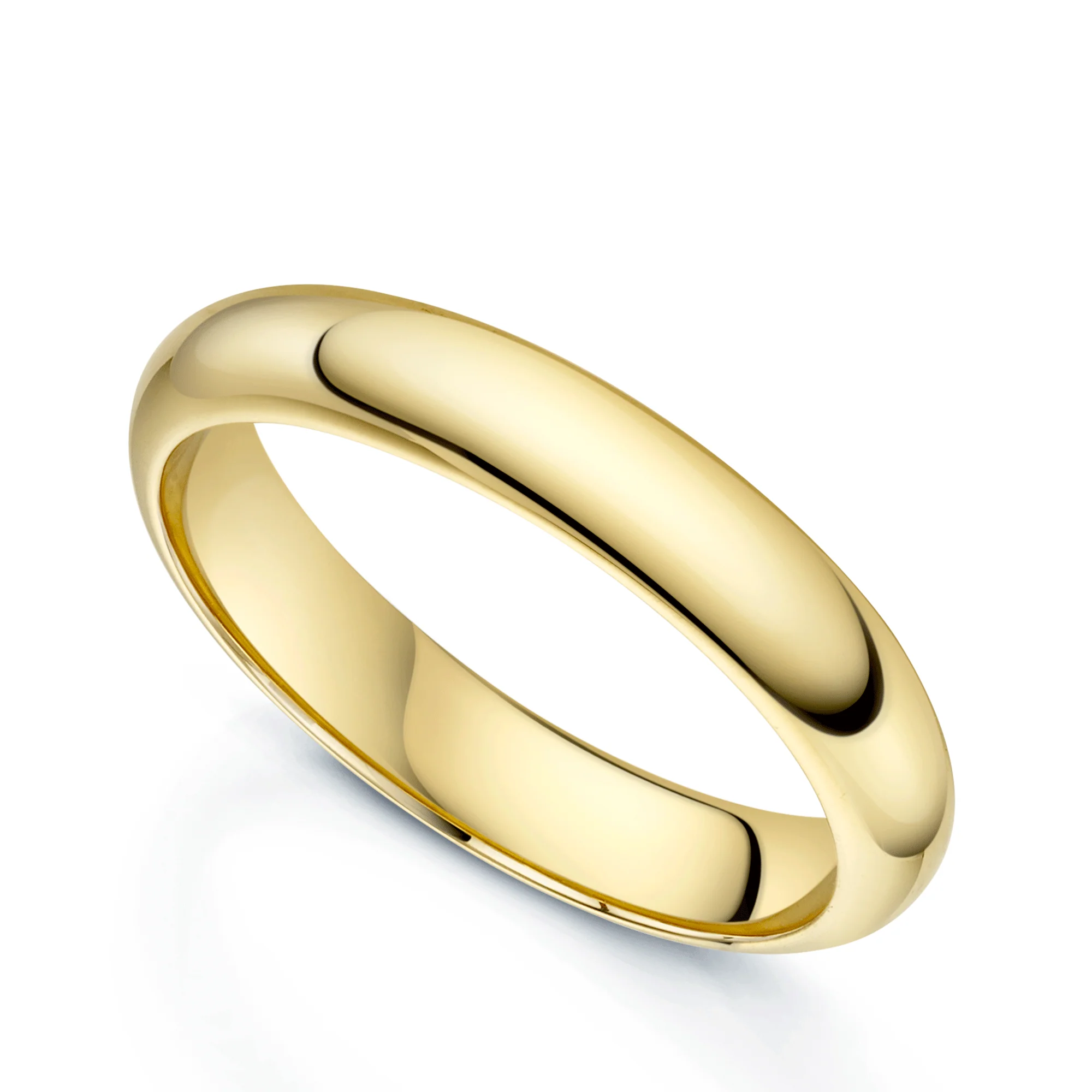 18ct Yellow Gold D-Shape Ladies Wedding Ring - Image 2