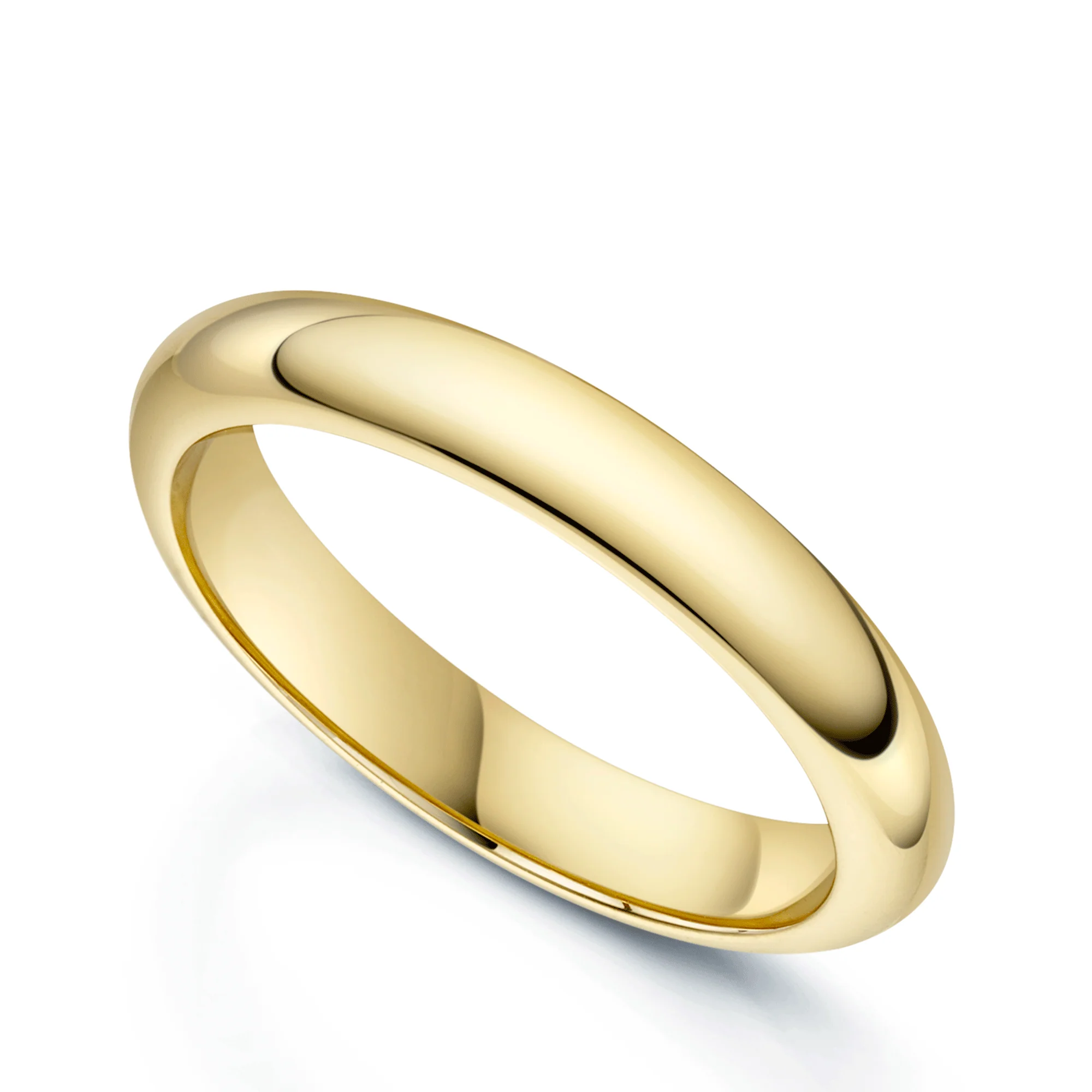 18ct Yellow Gold D-Shape Ladies Wedding Ring - Image 3