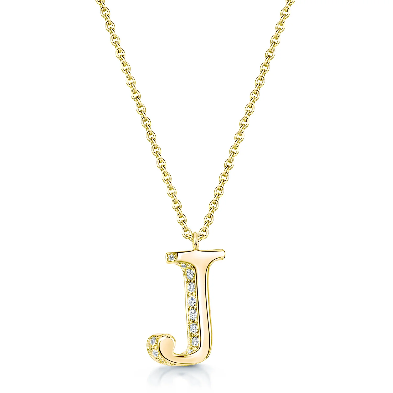 18ct Yellow Gold Diamond Initial Pendant & Chain - Image 10
