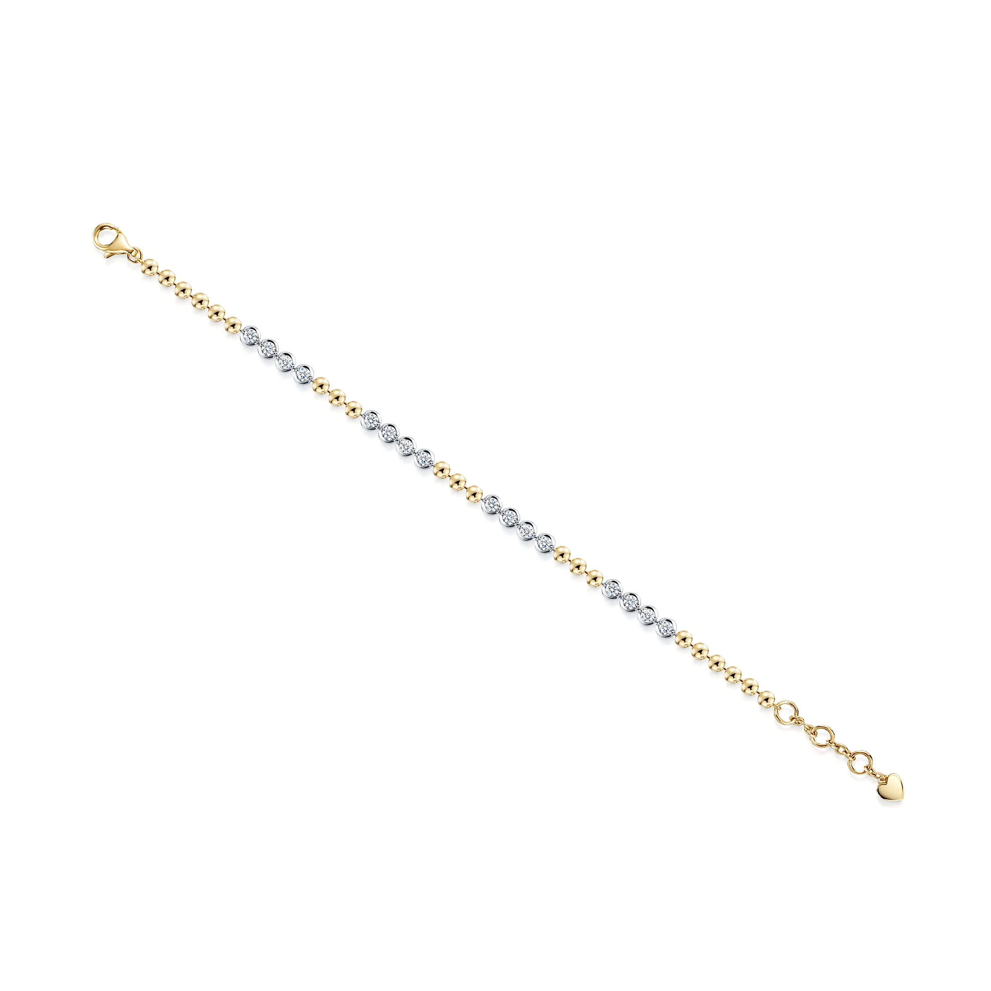 18ct Yellow Gold Disc And Round Brilliant Cut Diamond Bracelet - Image 3