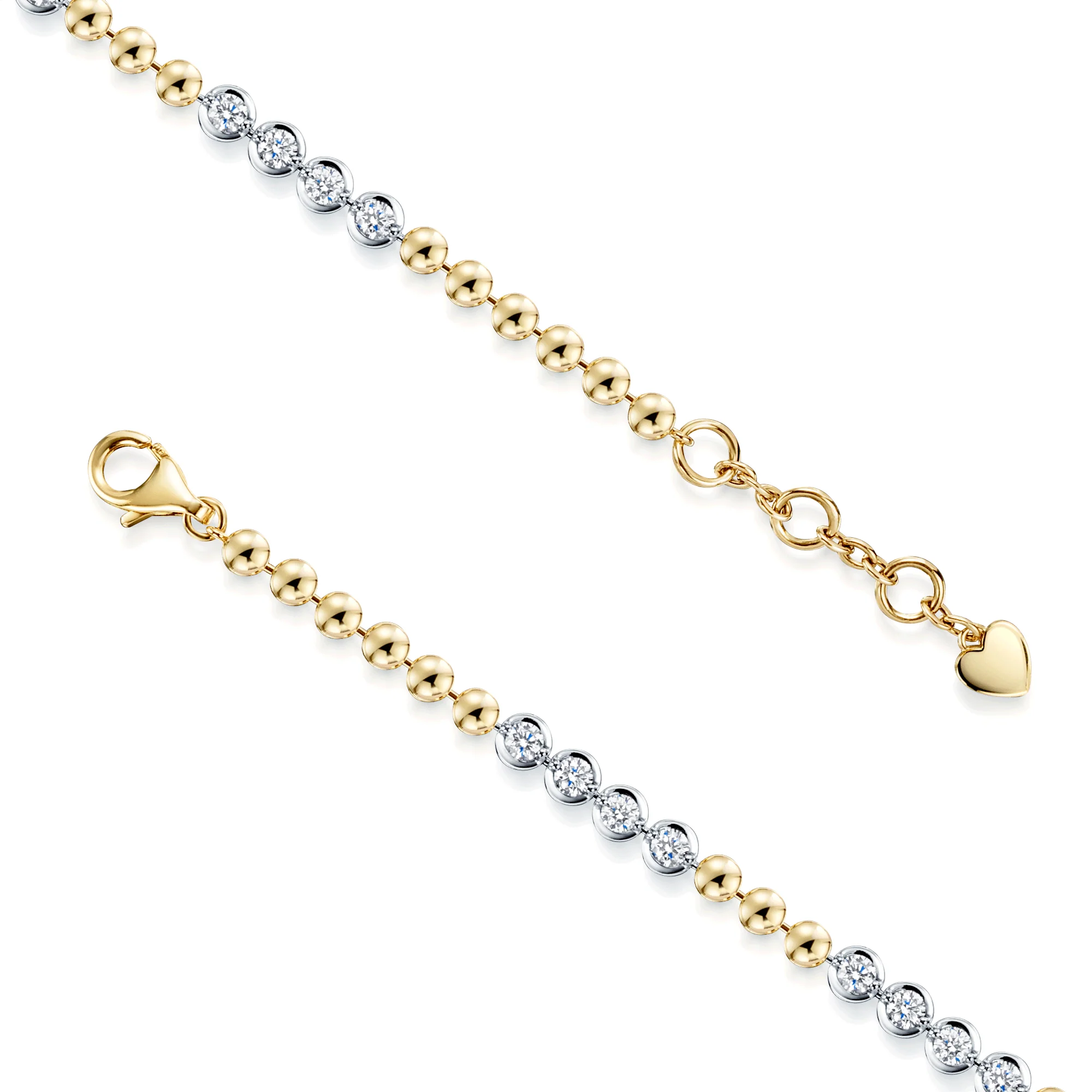 18ct Yellow Gold Disc And Round Brilliant Cut Diamond Bracelet - Image 4