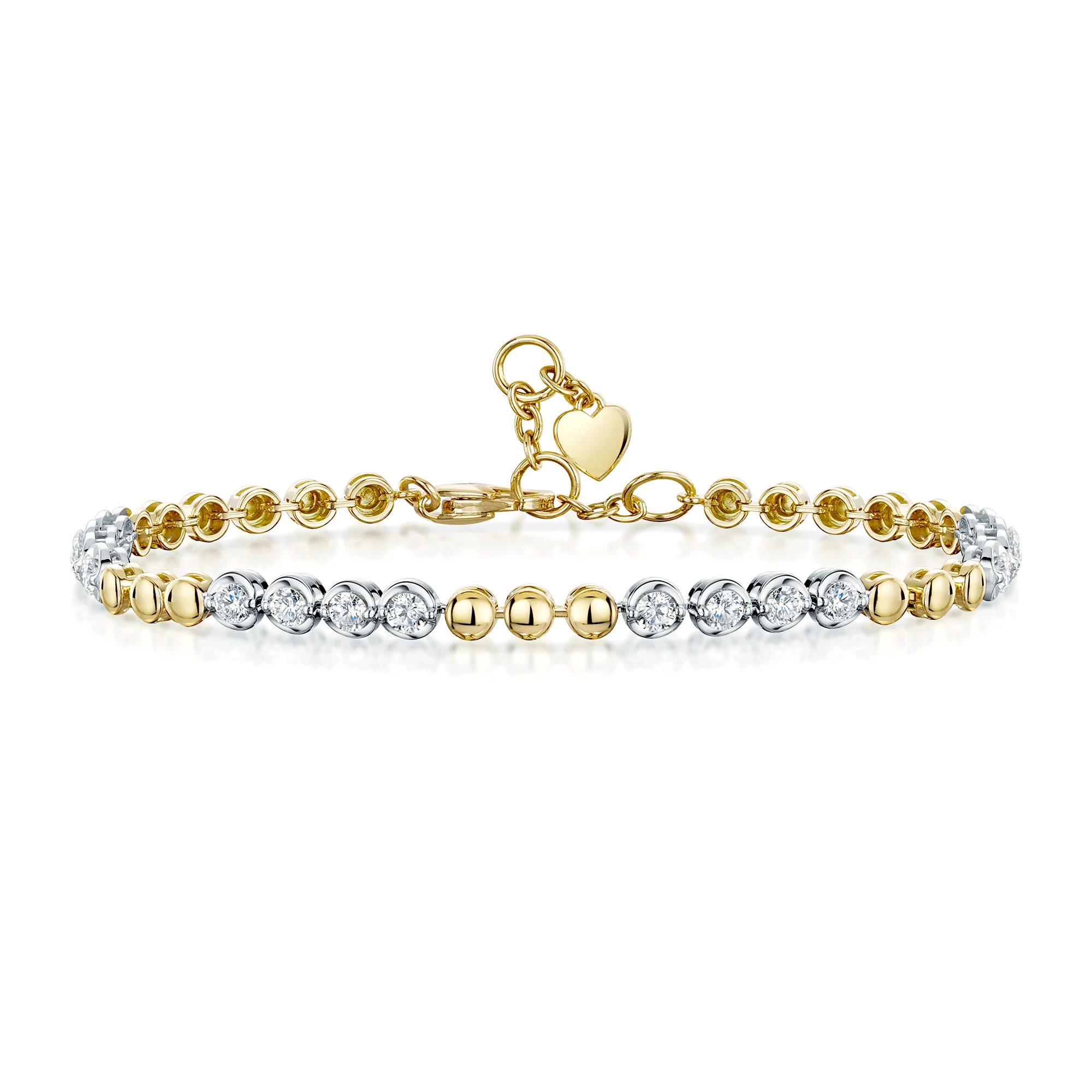 18ct Yellow Gold Disc And Round Brilliant Cut Diamond Bracelet - Image 5