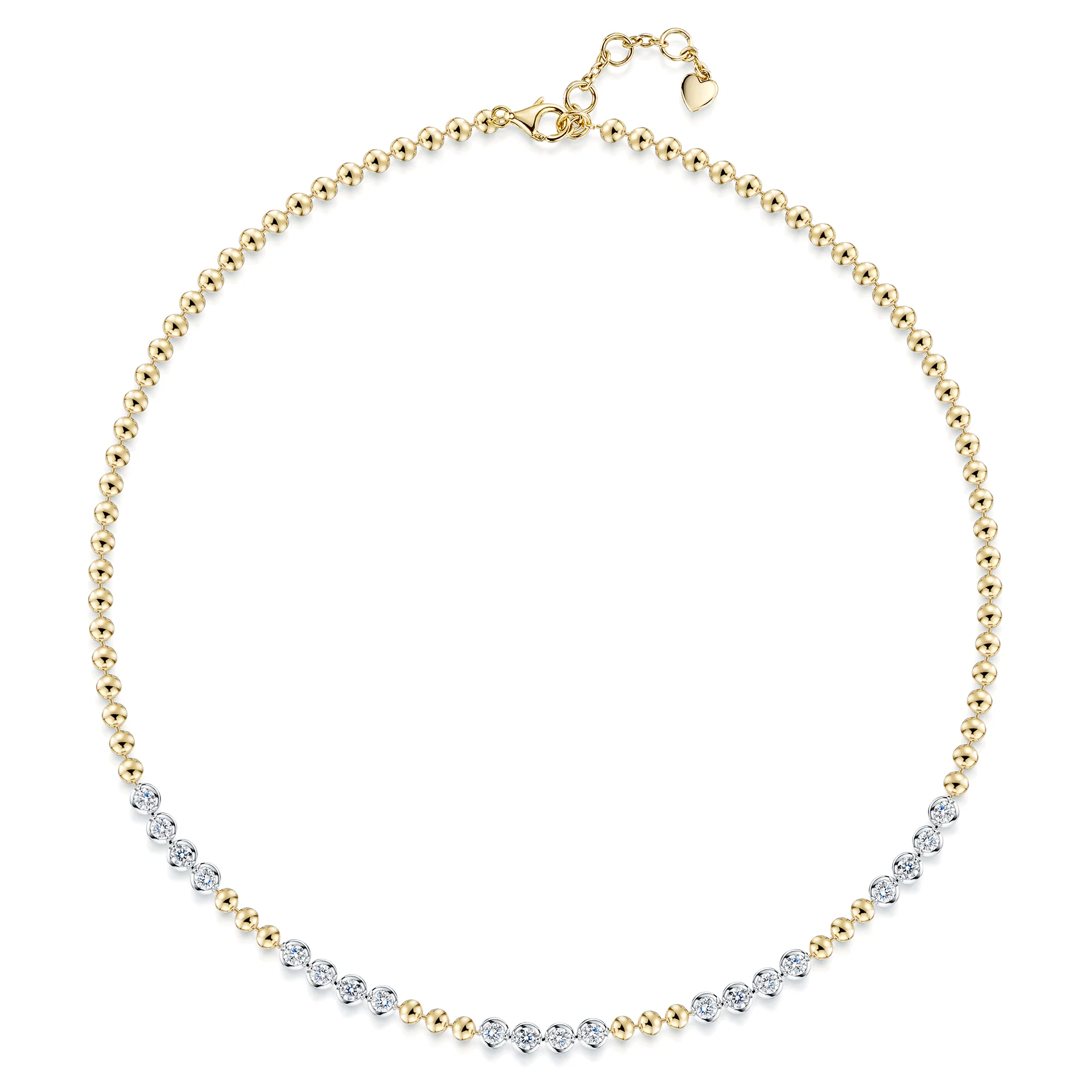 18ct Yellow Gold Disc And Round Brilliant Cut Diamond Necklace - Image 4