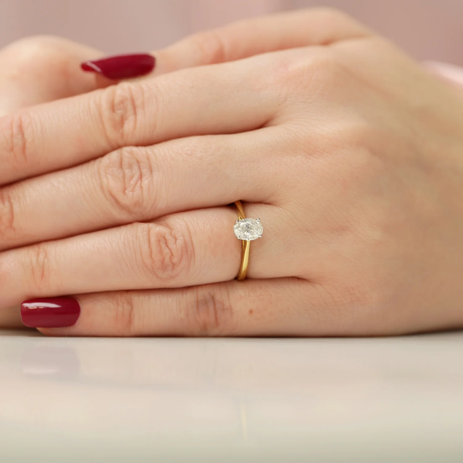 18ct Yellow Gold GIA Certificated Oval Diamond Engagement Ring - Image 2