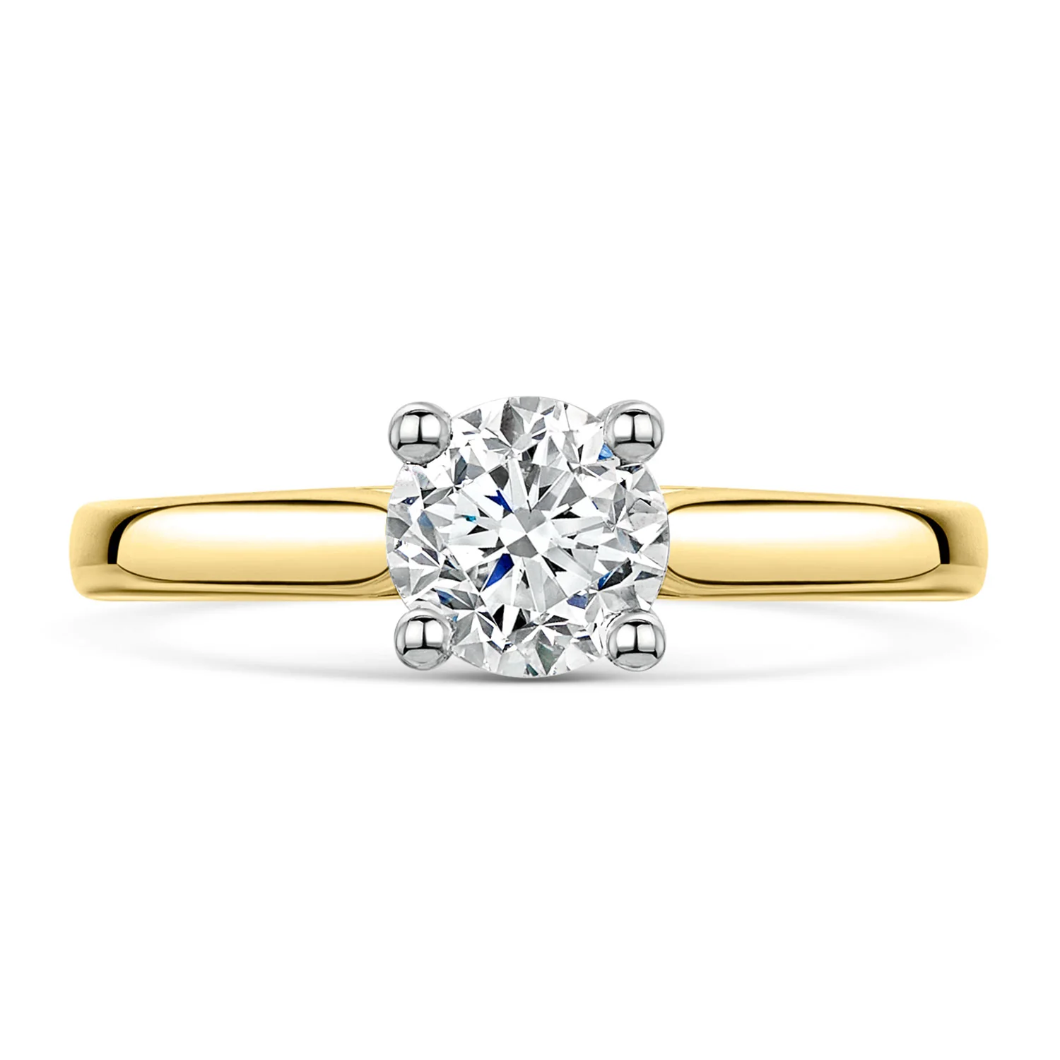 18ct Yellow Gold GIA Certificated Brilliant Cut Diamond Solitaire Engagement Ring - Image 3