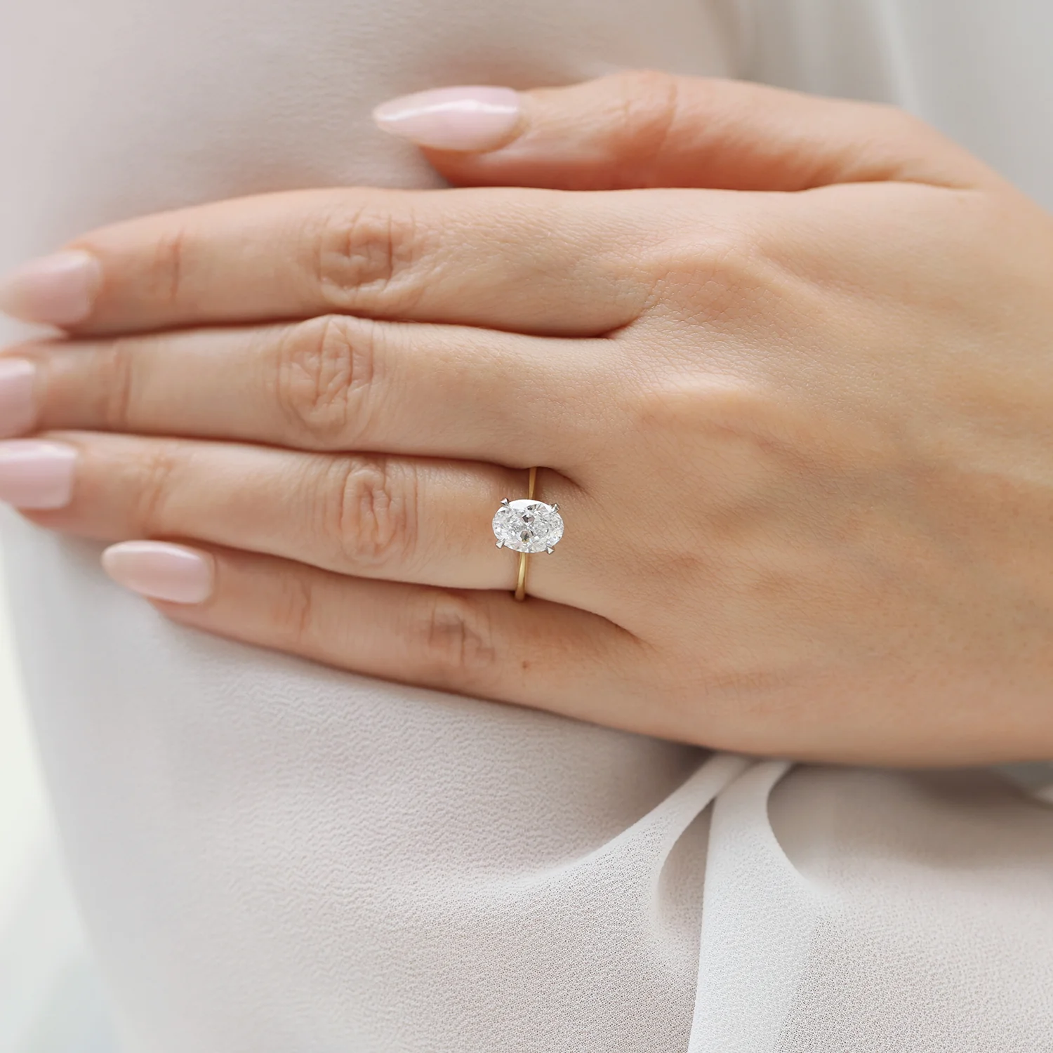 18ct Yellow Gold GIA Certified Oval Solitaire Ring - Image 2