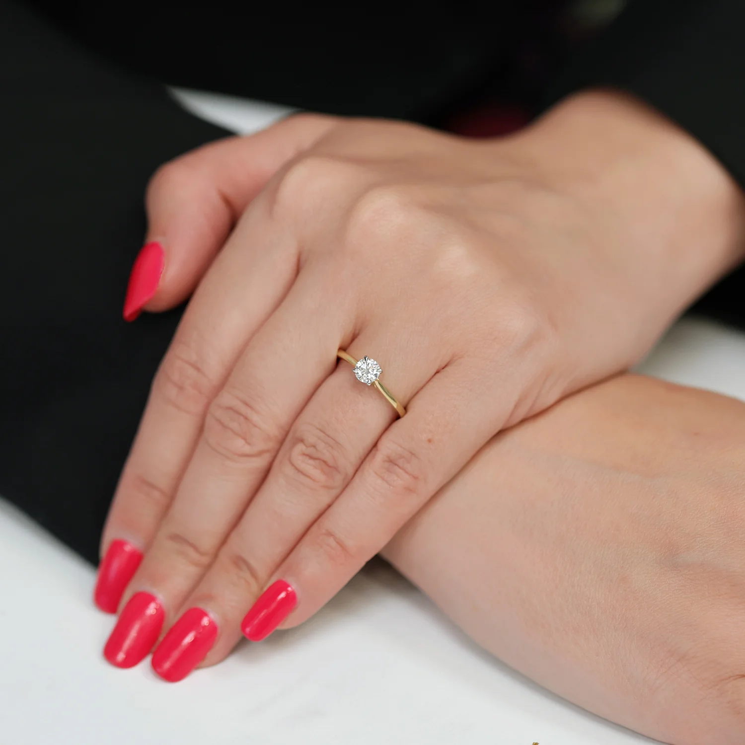 18ct Yellow Gold Round Brilliant Cut Diamond Solitaire Ring - Image 2
