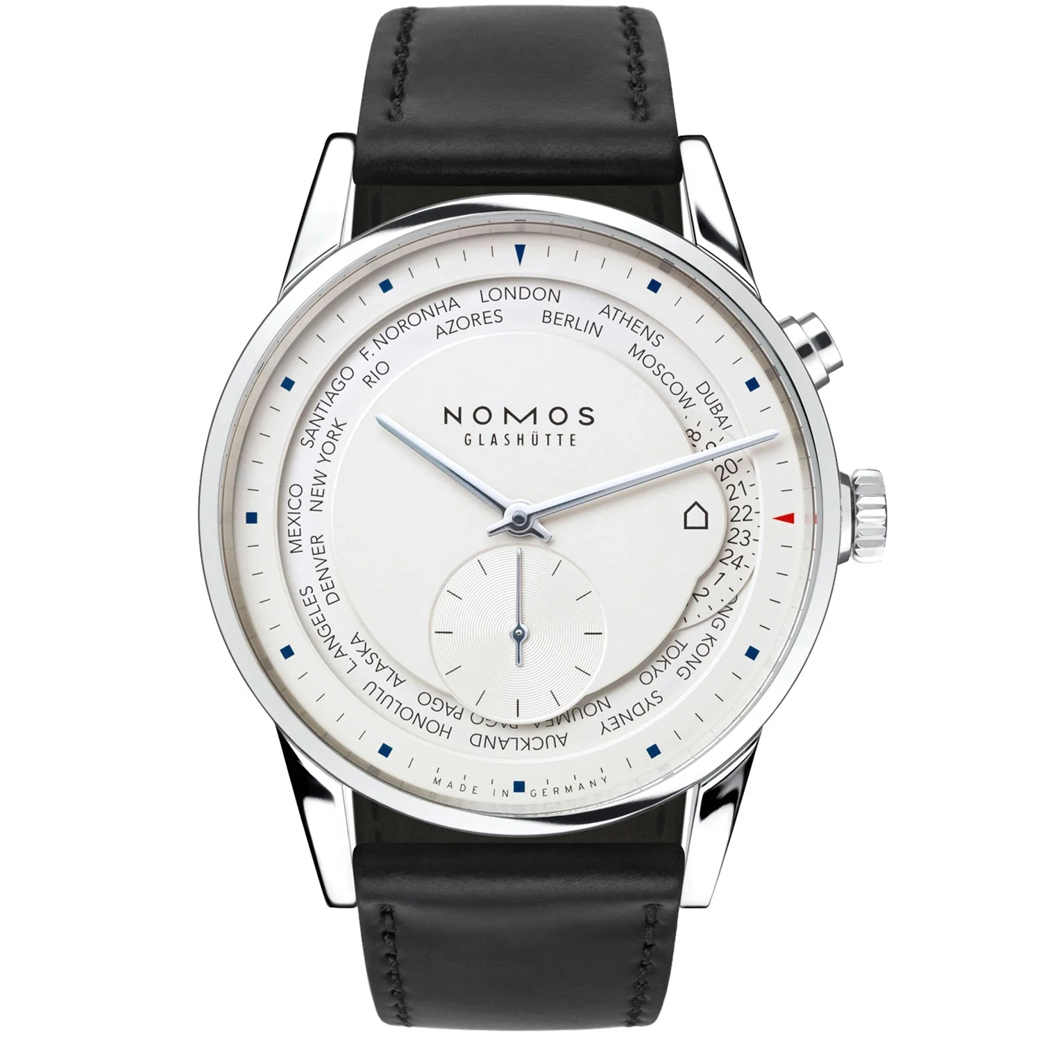 Zurich Steel World Timer 40mm White Dial Men's Automatic Watch - Image 7