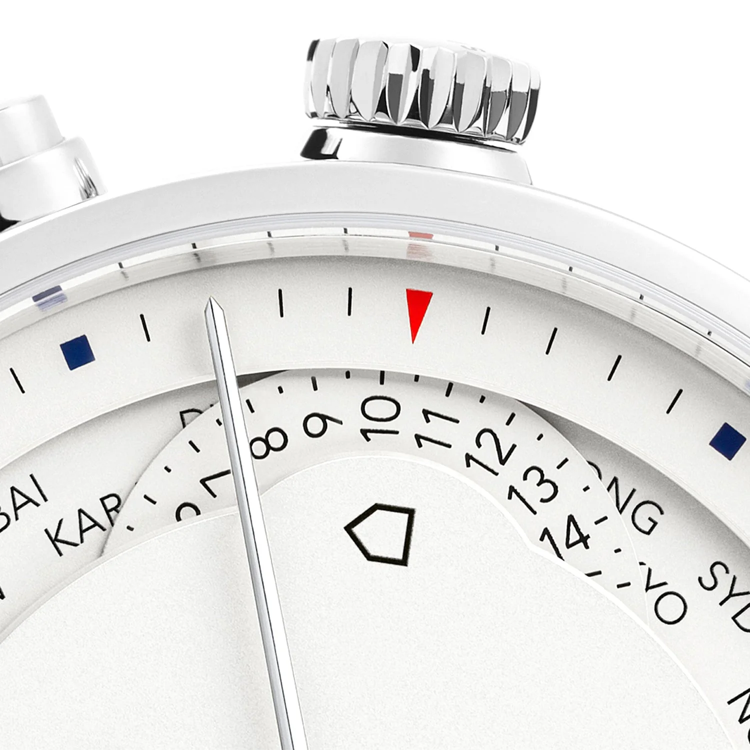 Zurich Steel World Timer 40mm White Dial Men's Automatic Watch - Image 8
