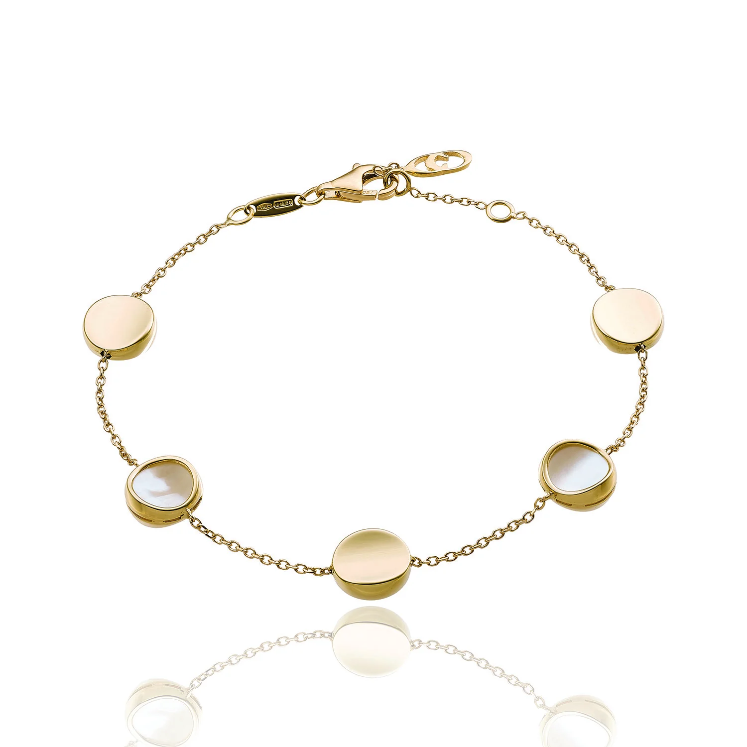 Armillas Glow Ca Leido 18ct Yellow Gold Circle Pearl Bracelet