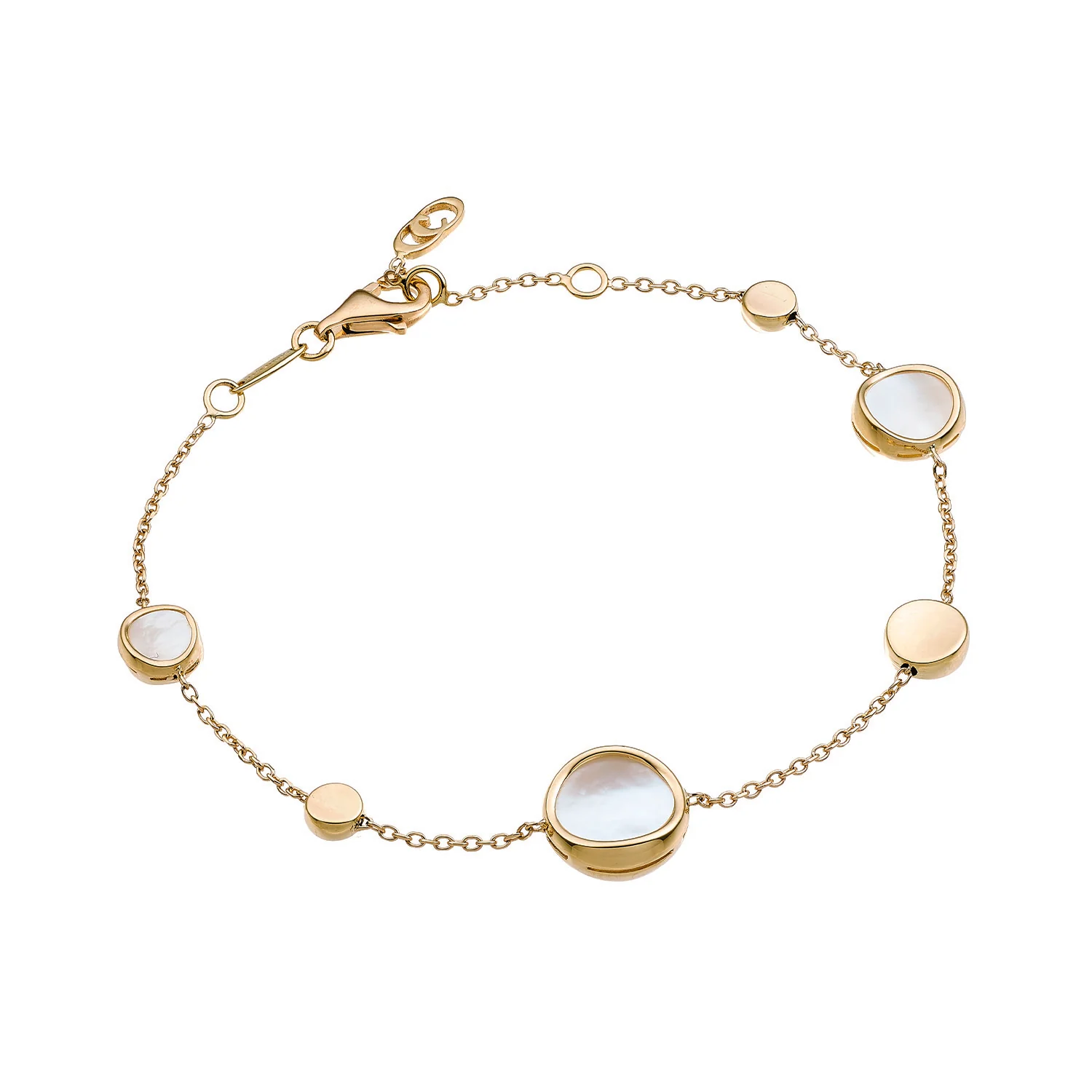 Armillas Glow Ca Leido 18ct Yellow Gold Mutli Circle Pearl Bracelet