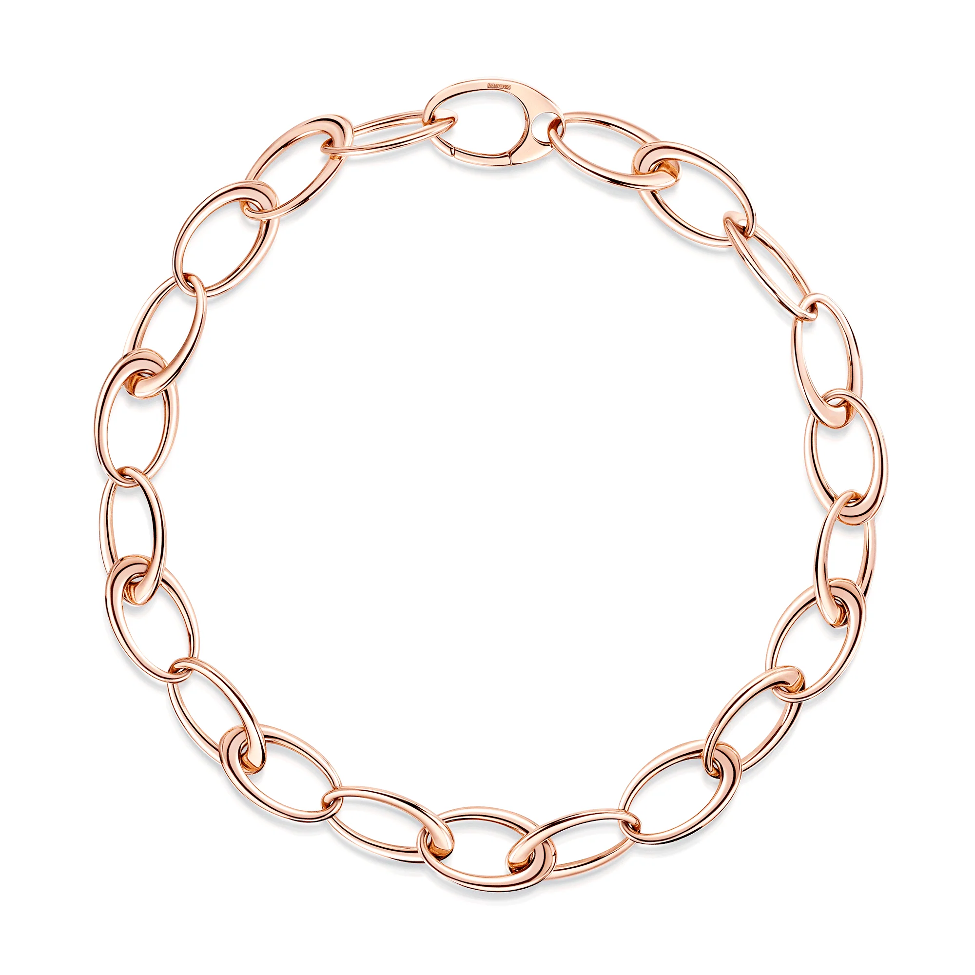 18ct Rose Gold Ellipse Collection Open Link Necklace - Image 2