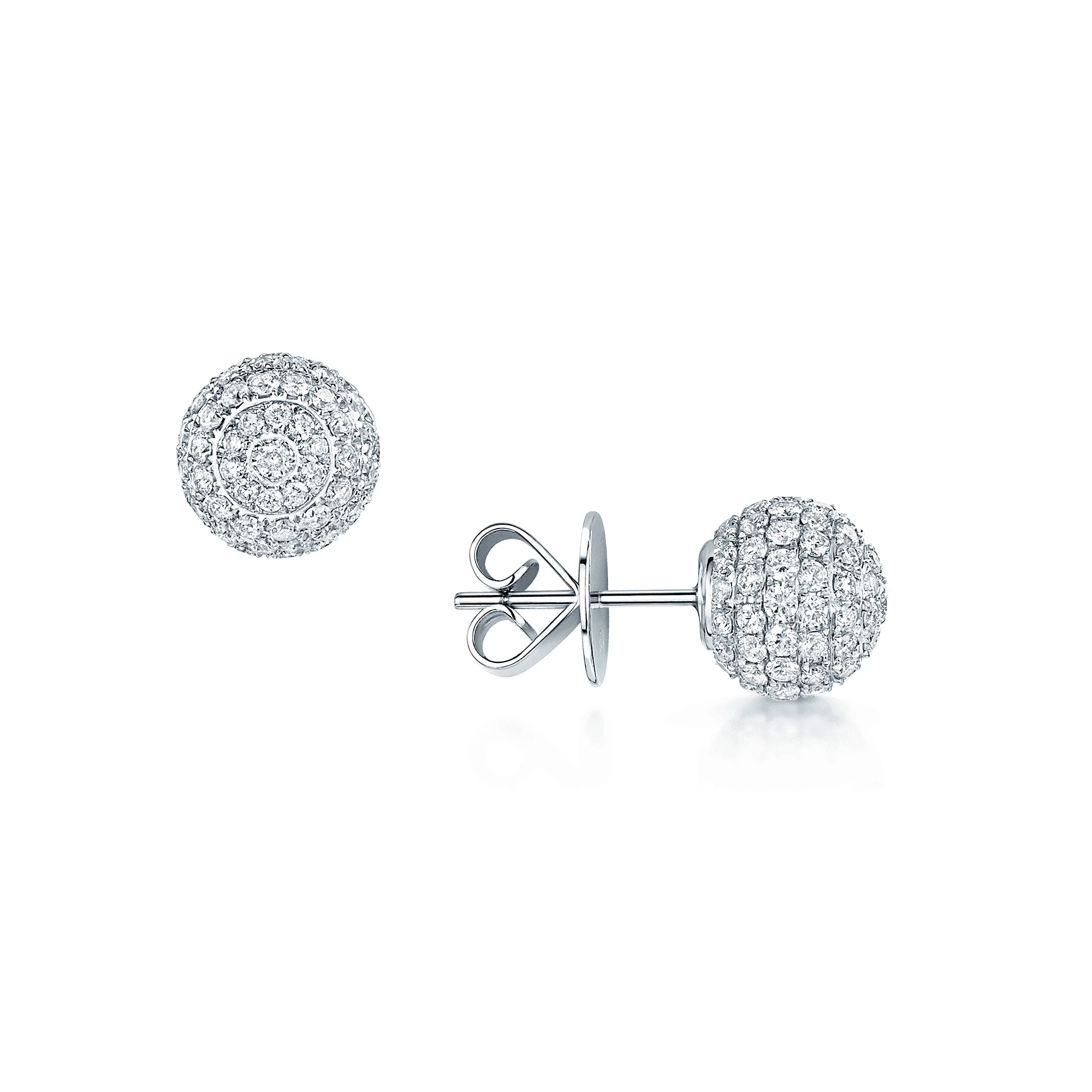 18ct White Gold Pave Diamond Set Sphere Earrings With Detachable South Sea Pearls - Image 2