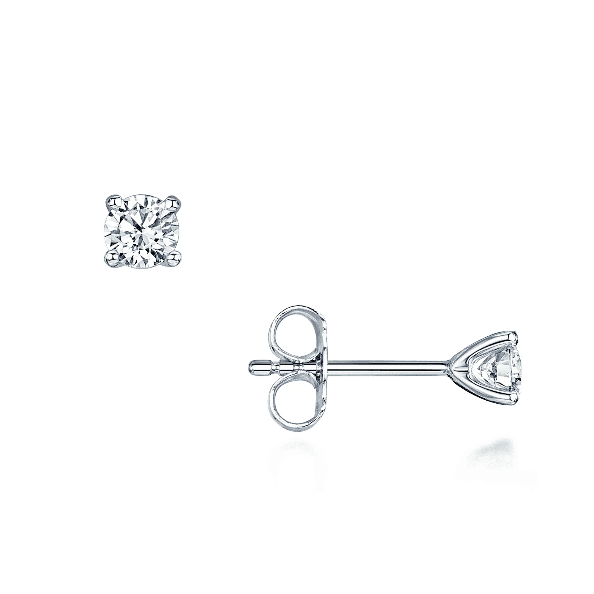 18ct White Gold Round Brilliant Cut Diamond Studs With Interchangeable Outer Diamond Set Halo - Image 2