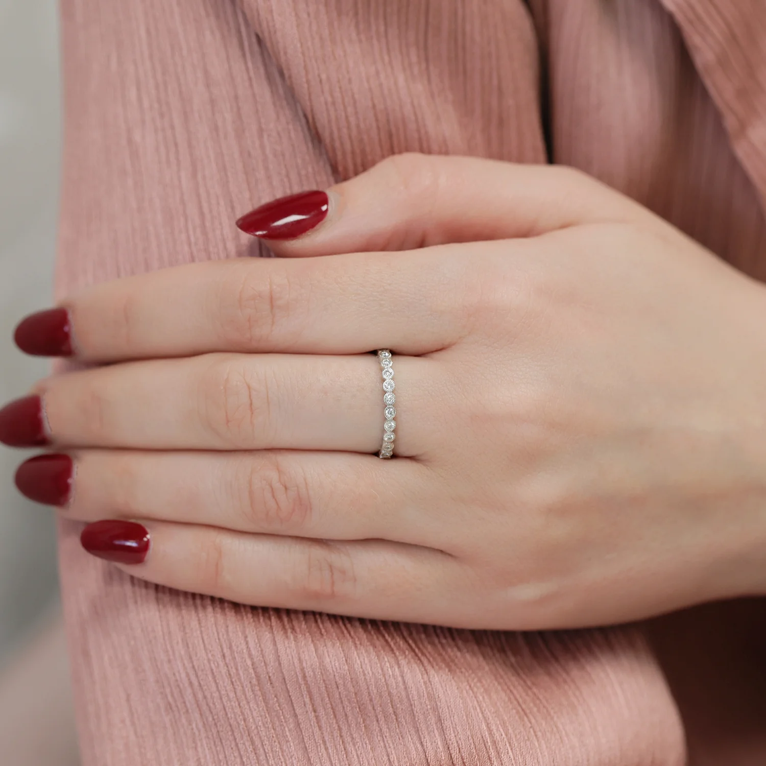 Diamond Set Full Eternity Ring in 18ct White Gold - Image 3
