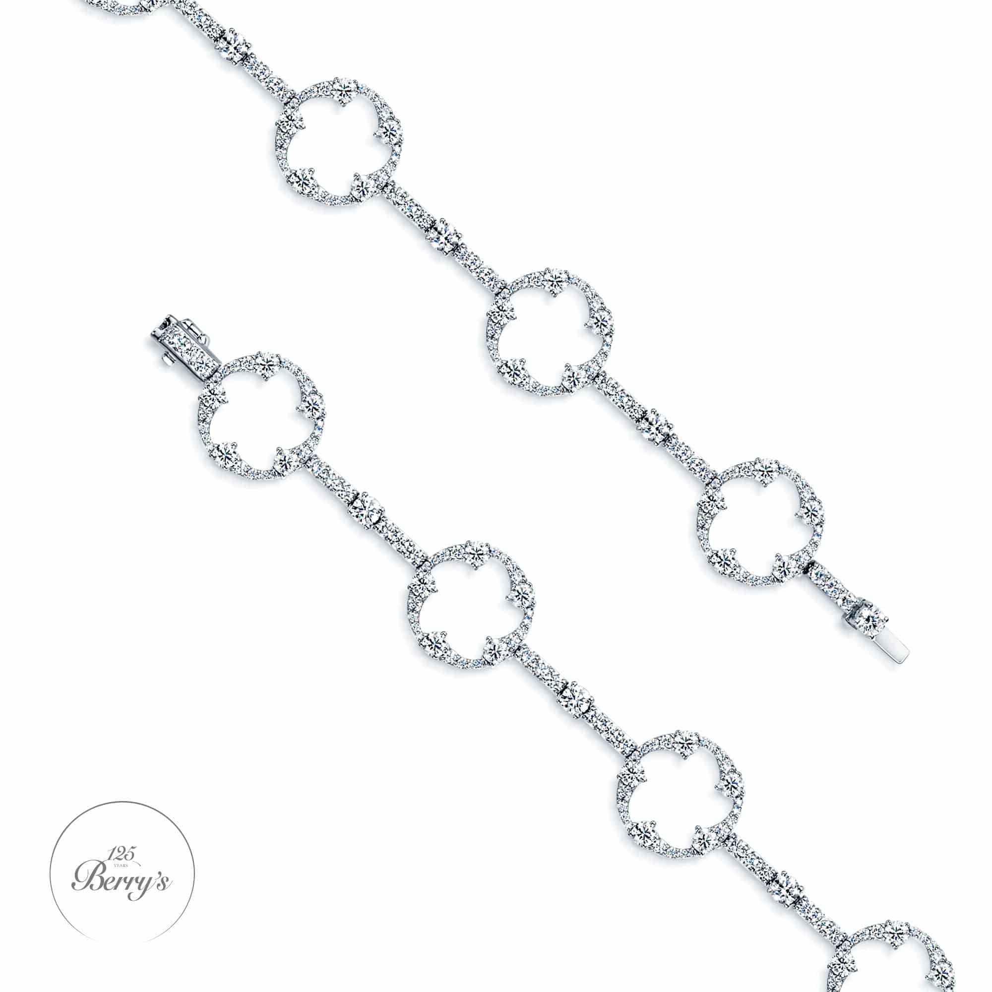 OPEIA Collection 18ct White Gold Diamond Fancy Circle line Bracelet - Image 2
