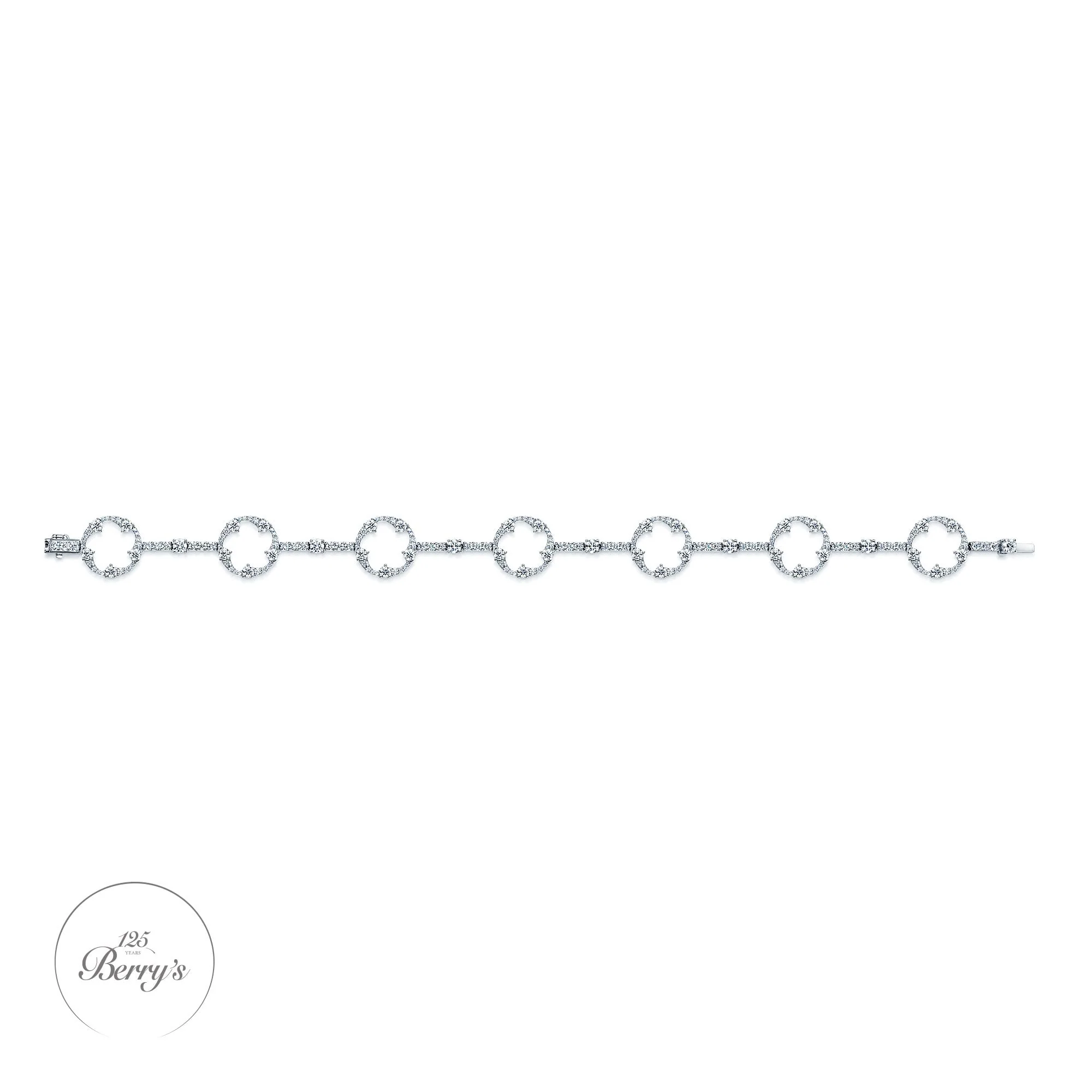 OPEIA Collection 18ct White Gold Diamond Fancy Circle line Bracelet - Image 4
