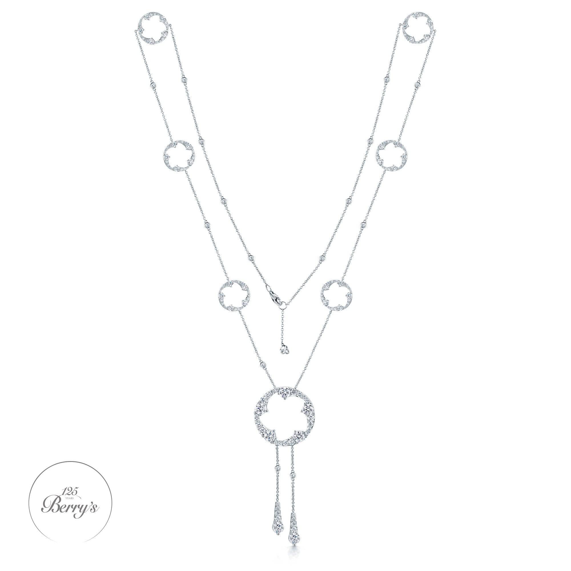 OPEIA Collection GIA Certificated 18ct White Gold Diamond Fancy Large Circle Sautoir Necklet - Image 3
