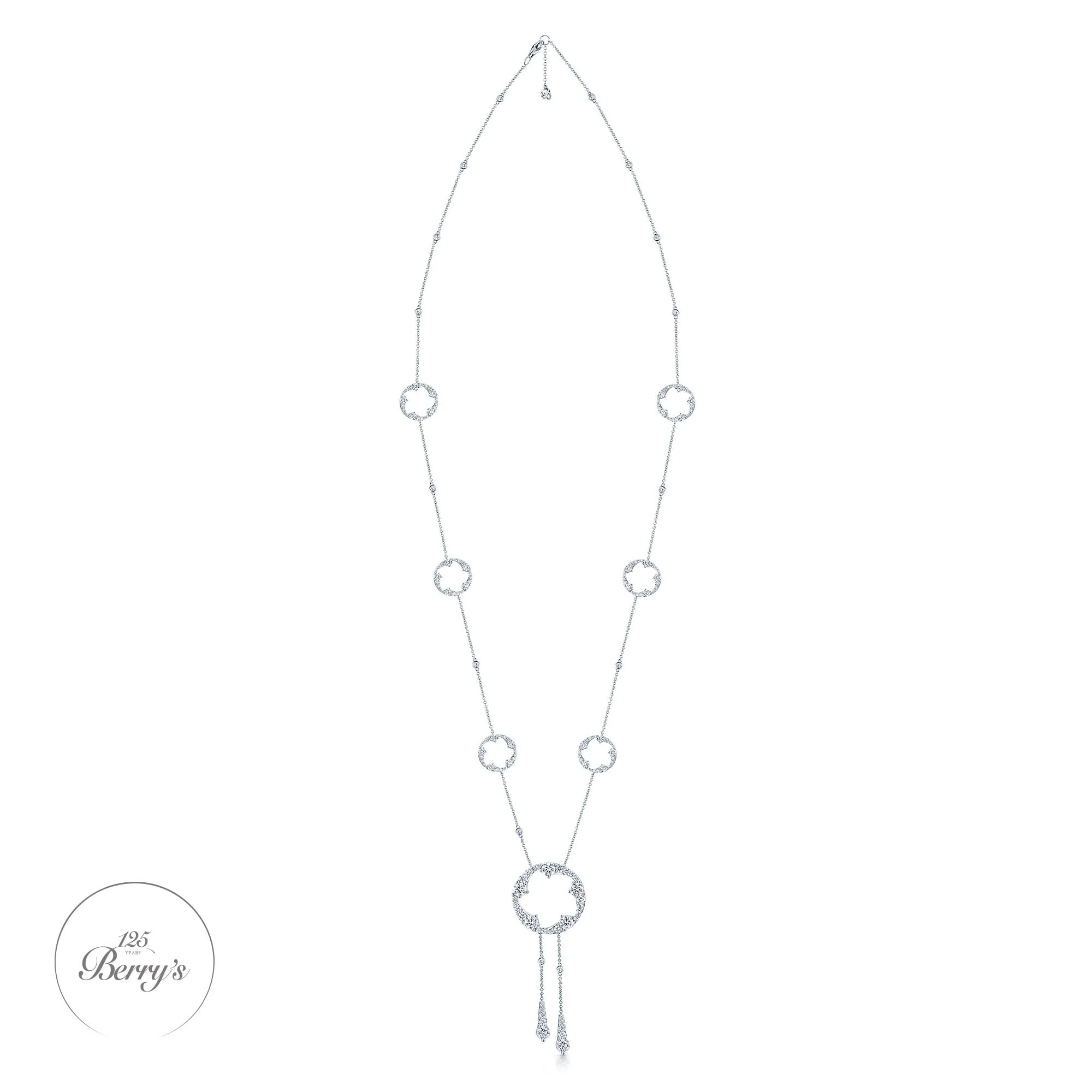 OPEIA Collection GIA Certificated 18ct White Gold Diamond Fancy Large Circle Sautoir Necklet - Image 4